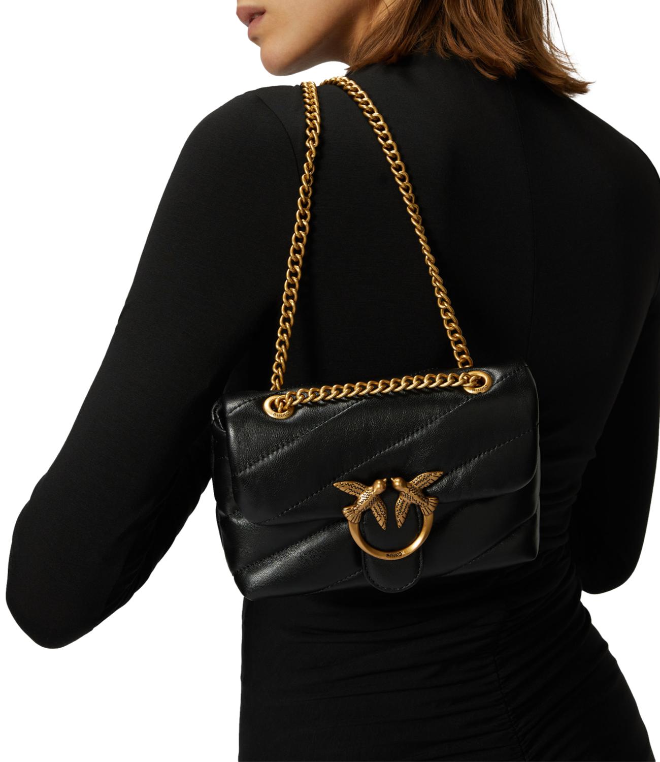 Pinko Borsa Love Puff Baby Cl Sheep Nappa Nero/Gold Donna