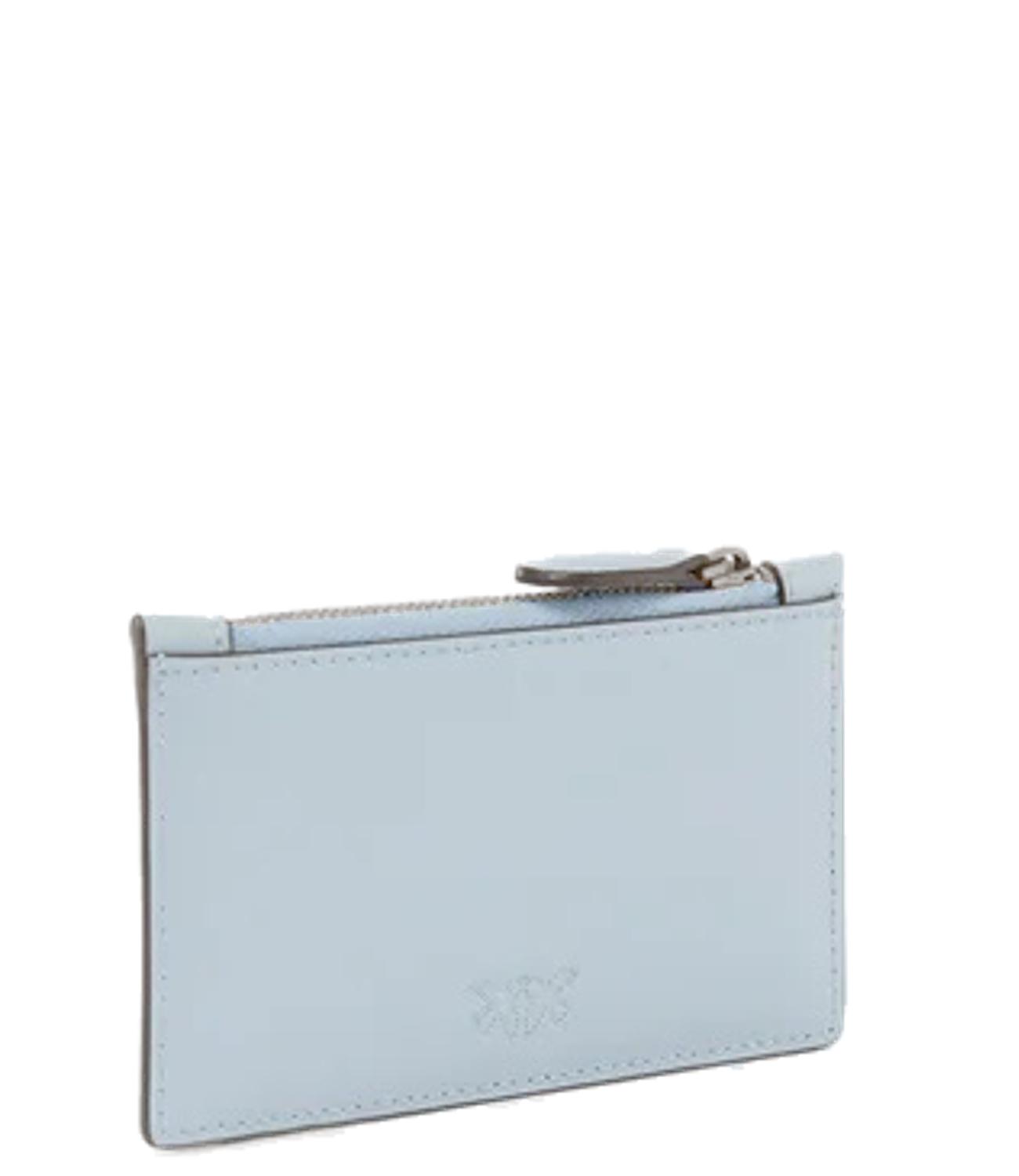 Pinko Portafogli Airone Cardholder Vitello Seta Celeste Donna