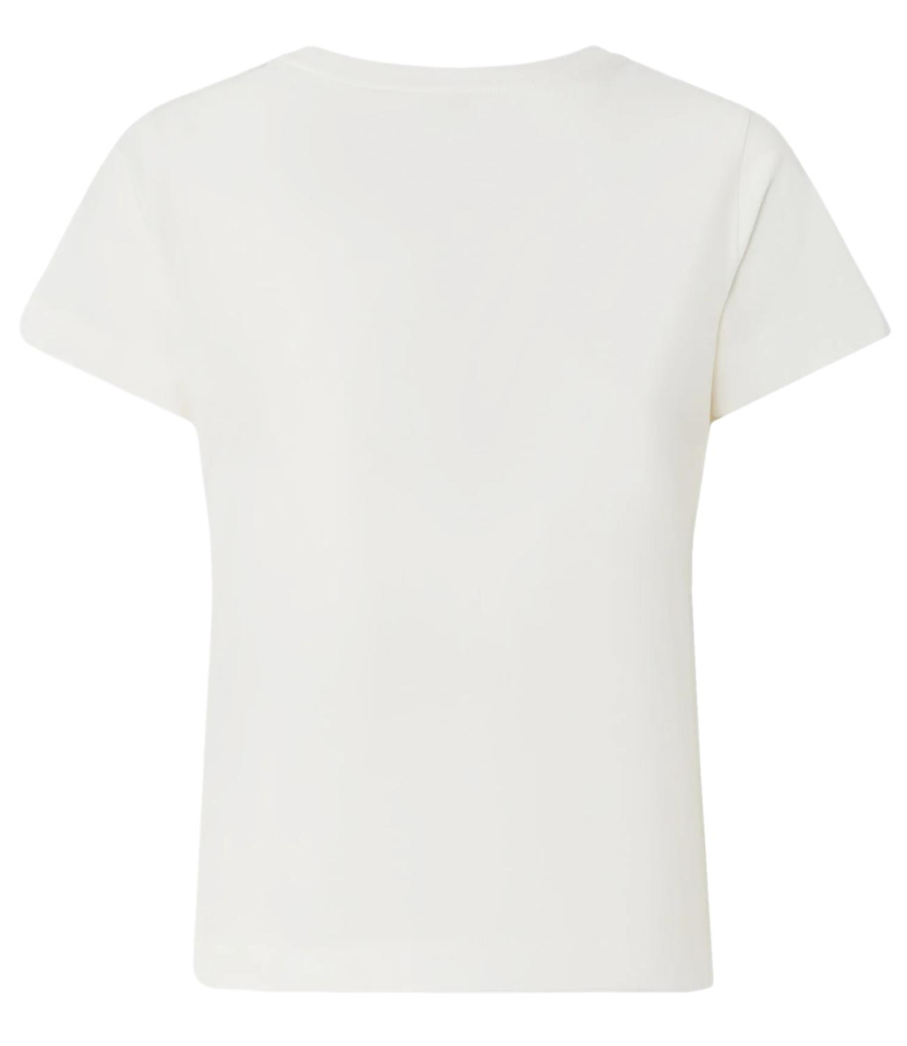 Pinko Basico T-Shirt Jersey Logo Sta Bianco Donna
