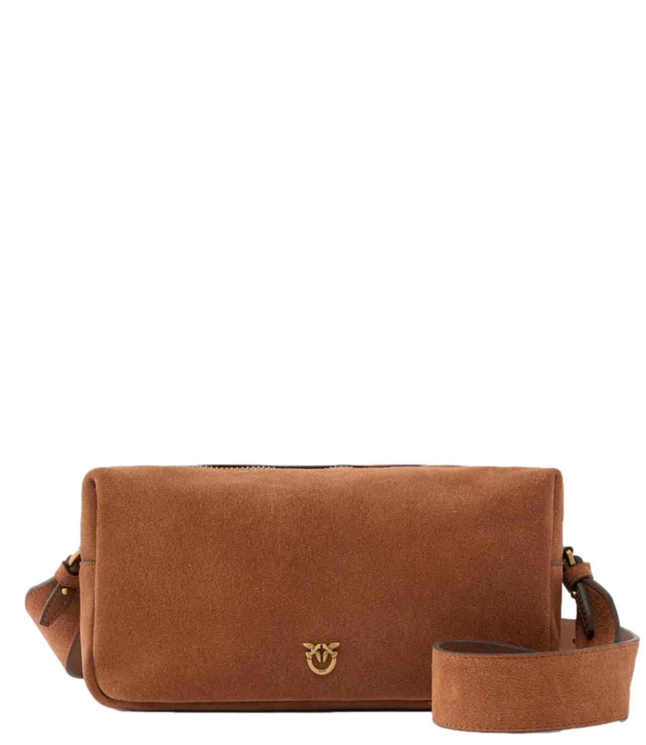 Pinko Shoulder Horizontal Suede marrone donna