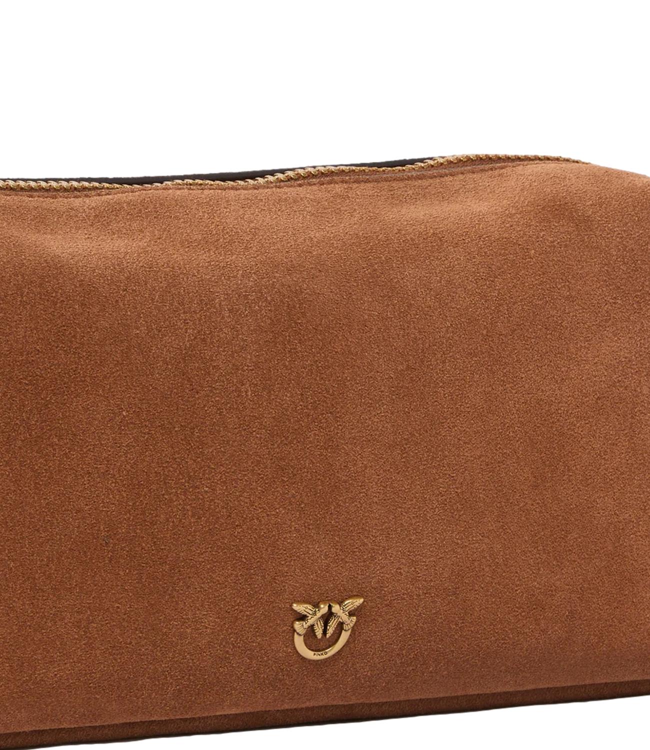 Pinko Shoulder Horizontal Suede marrone donna