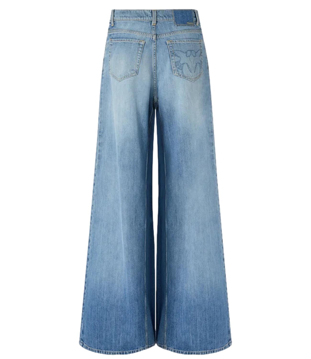Pinko Winona Wide Leg denim blu donna