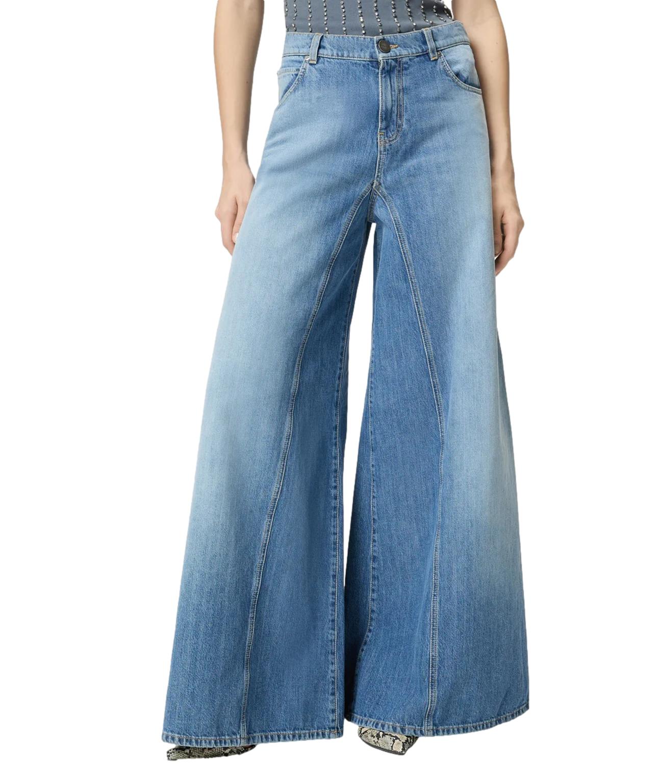 Pinko Winona Wide Leg denim blu donna