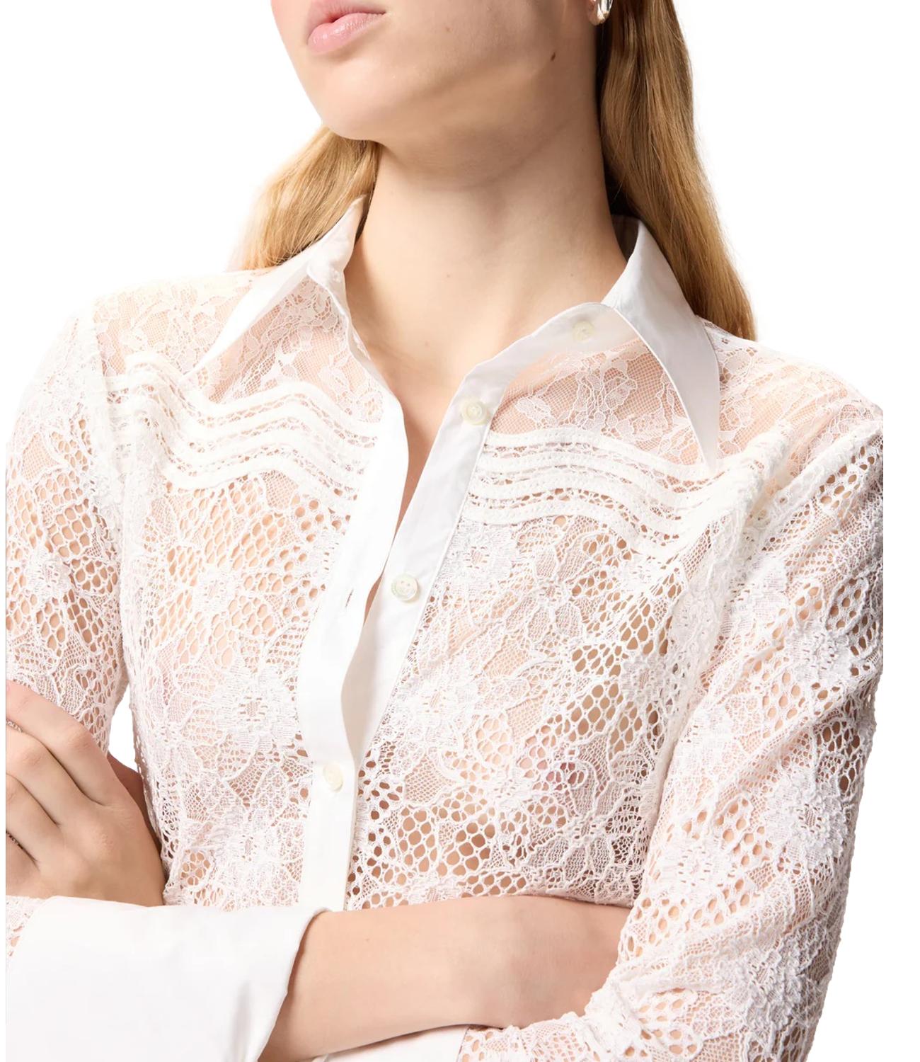 Pnko Camicia Coline Pizzo Rebrode bianco donna