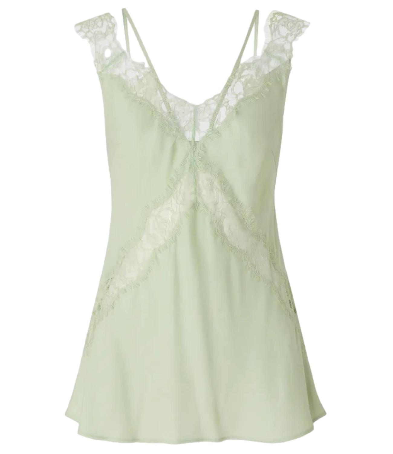 Pinko top Lydia Con Pizzo verde chiaro donna