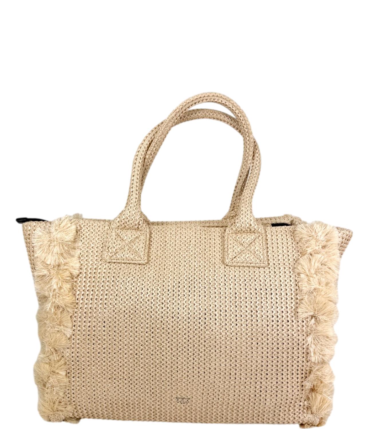Borsa Pinko 106673-A39Y Donna - Paglia/nerO-Antique Gold