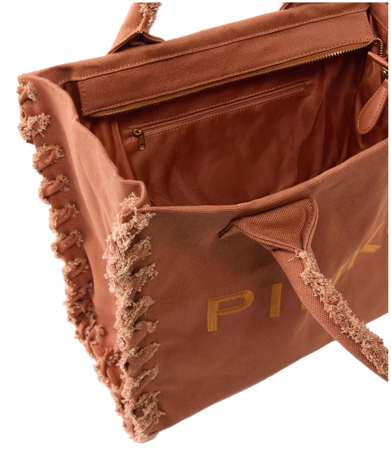 Pinko Beach Shopper Canvas marrone donna