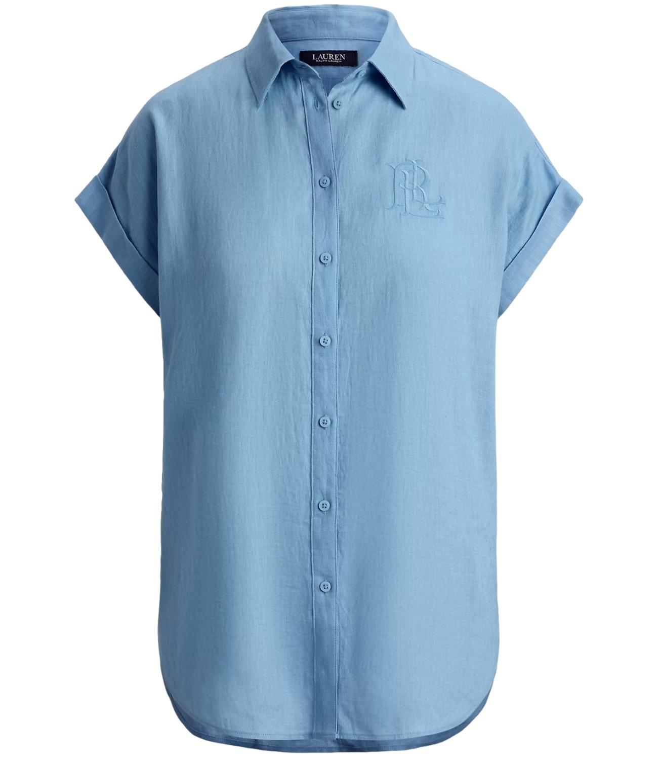 Ralph Lauren Camicia Broono-Short Blue Note Donna