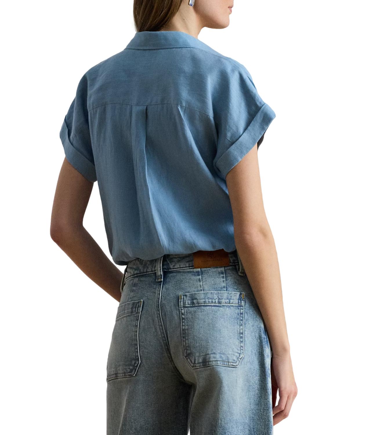 Ralph Lauren Camicia Broono-Short Blue Note Donna