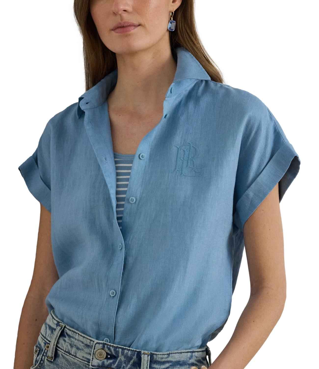 Ralph Lauren Camicia Broono-Short Blue Note Donna