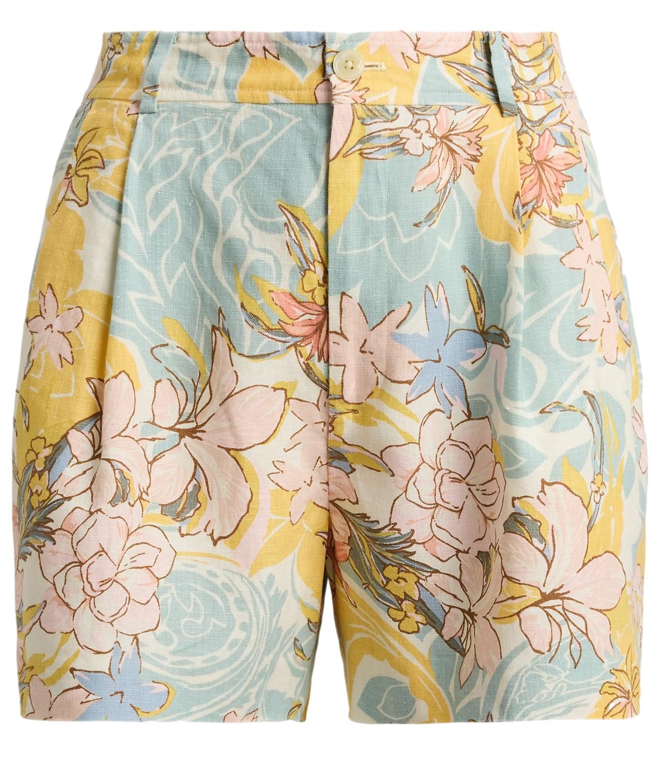 Ralph Lauren Woven-Shorts Cream/Blue Multi Donna