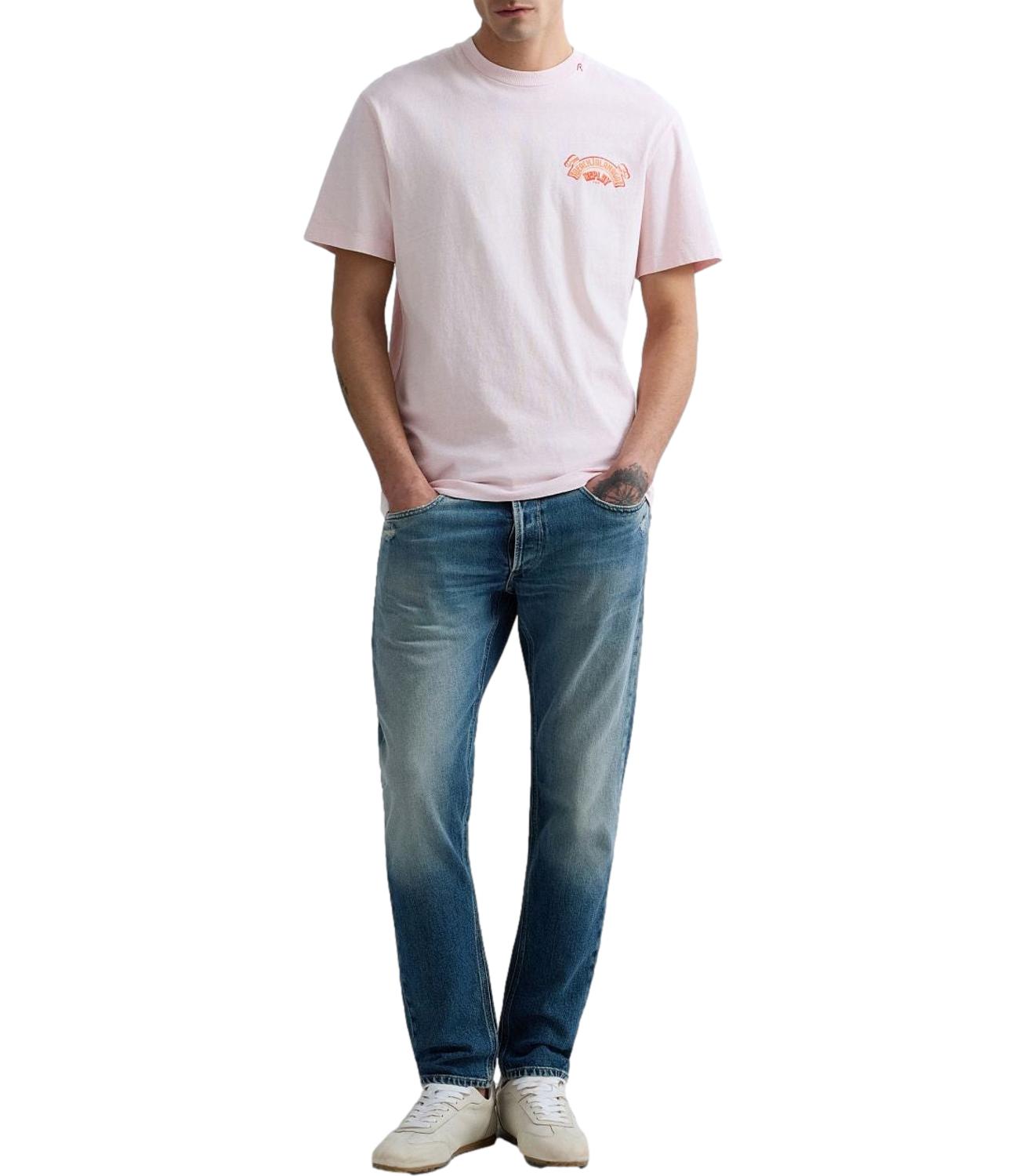 T-Shirt Replay M3400.000.22662N Uomo - Rosa