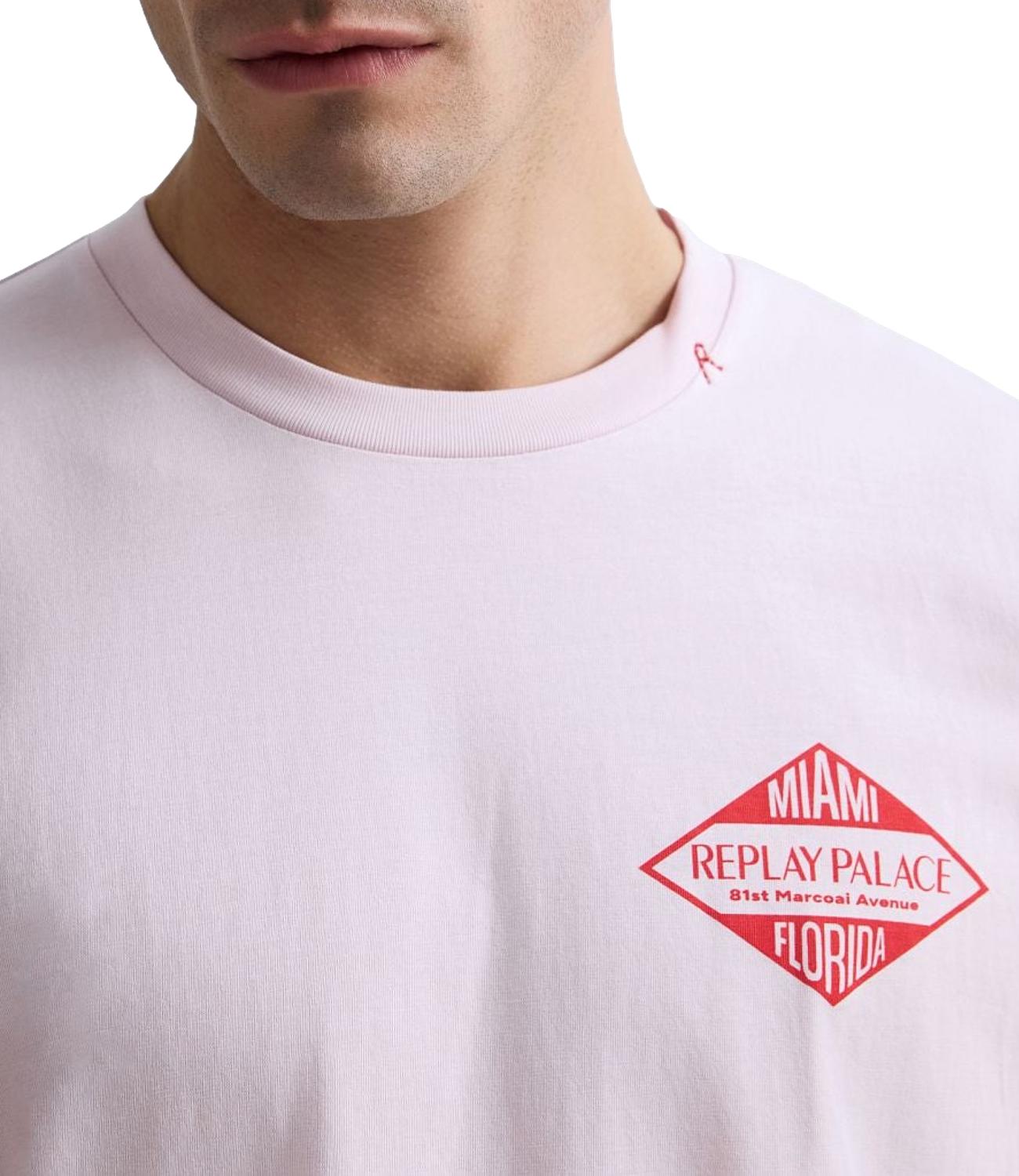 T-Shirt Replay M3400.000.22662N Uomo - Rosa