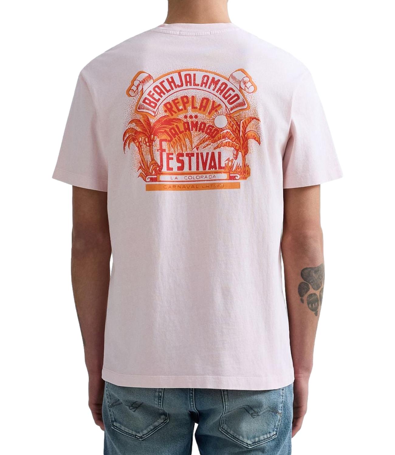 T-Shirt Replay M3400.000.22662N Uomo - Rosa