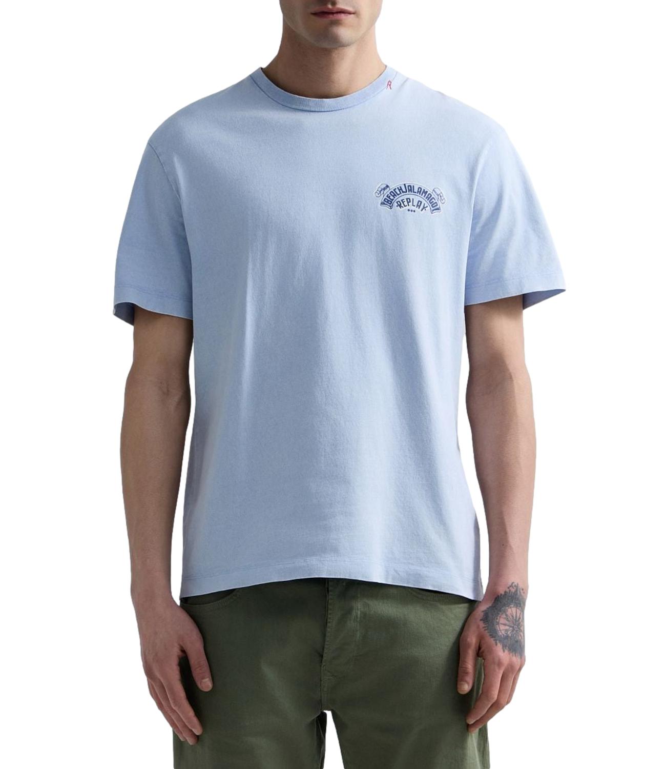 T-Shirt Replay M3400.000.22662N Uomo - Celeste