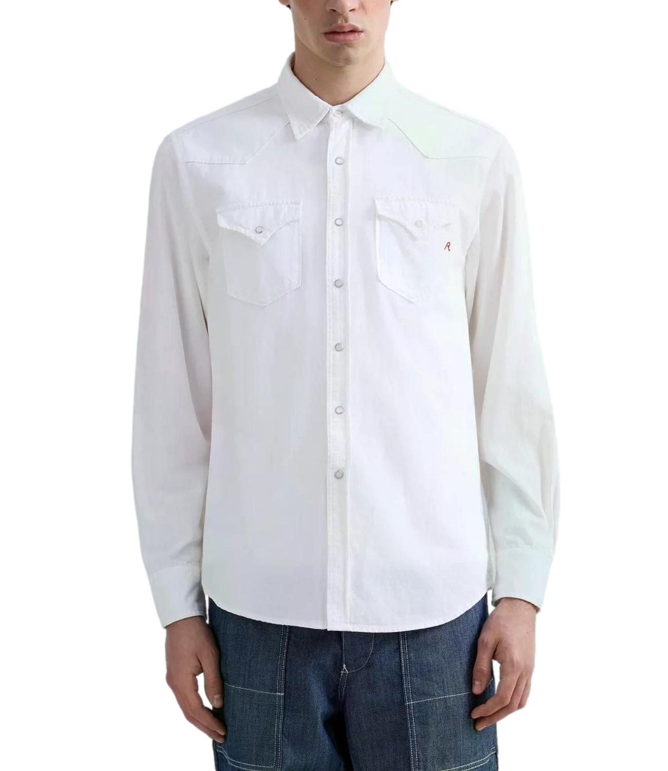 Camicia jeans Replay M4023T.000 84004E9 Uomo - Bianco