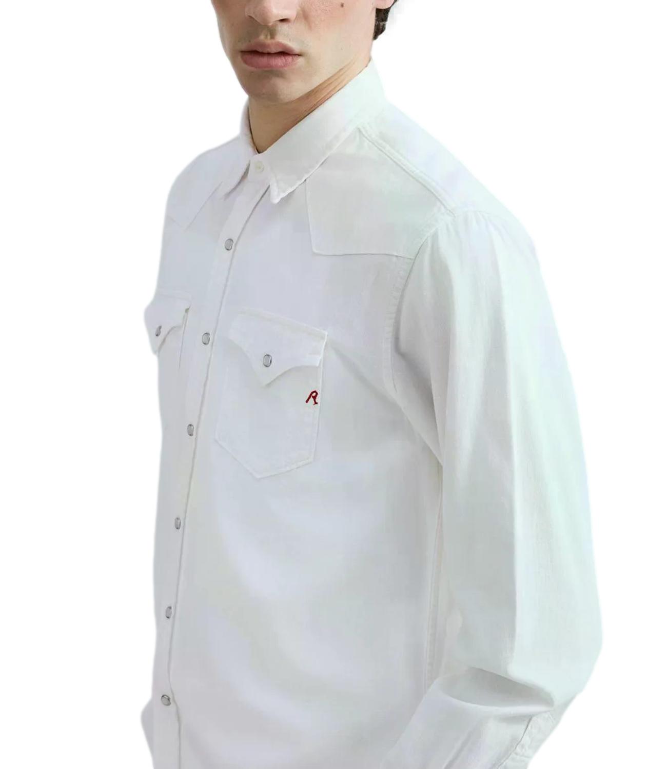 Camicia jeans Replay M4023T.000 84004E9 Uomo - Bianco