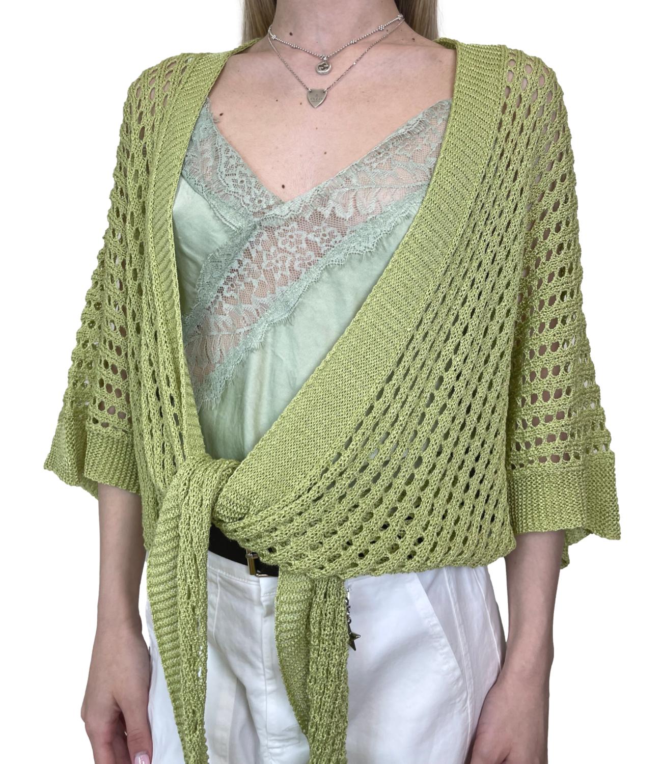 Studio It Cardigan Traforato Verde Donna