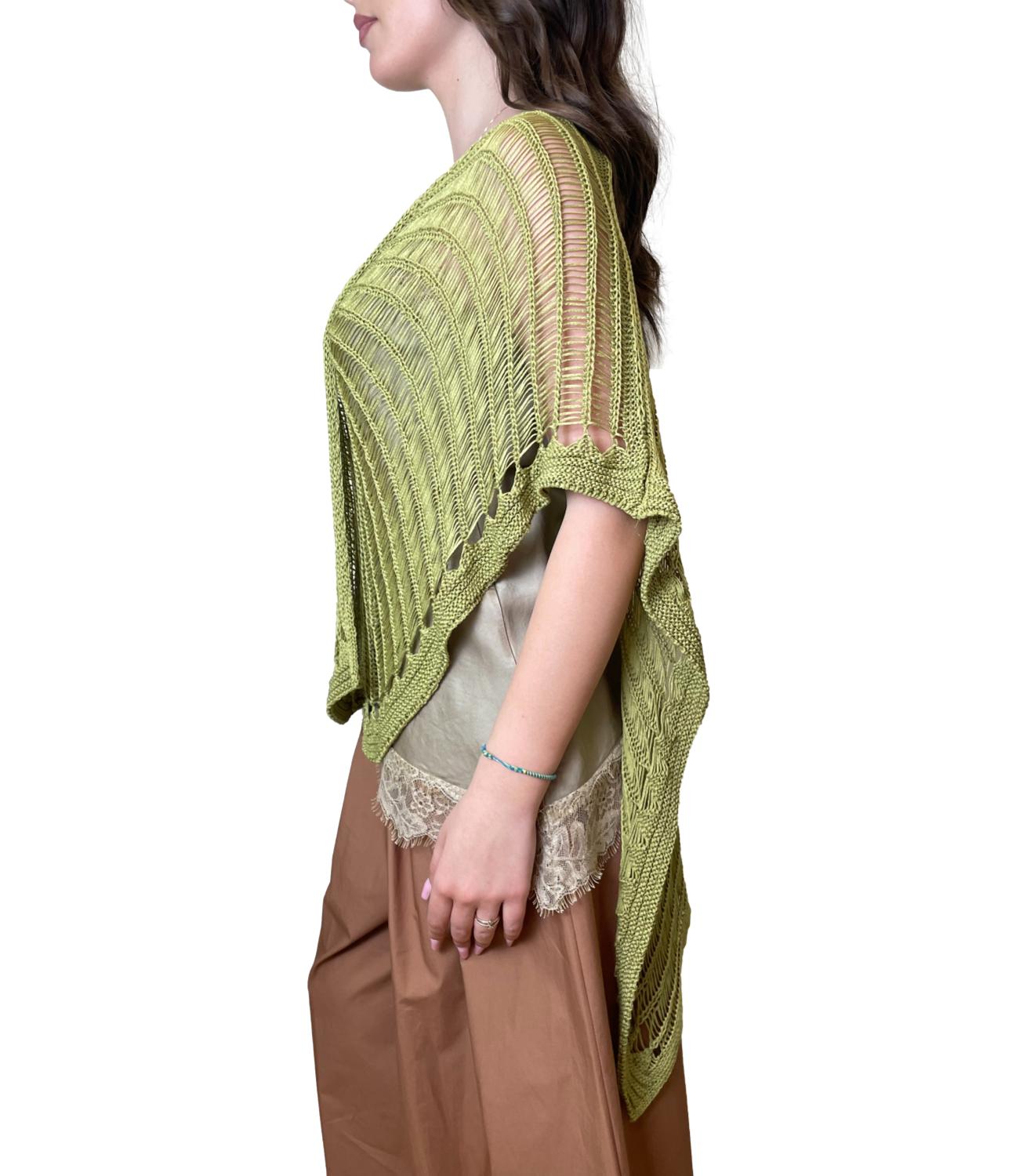 Studio It Poncho Verde Donna