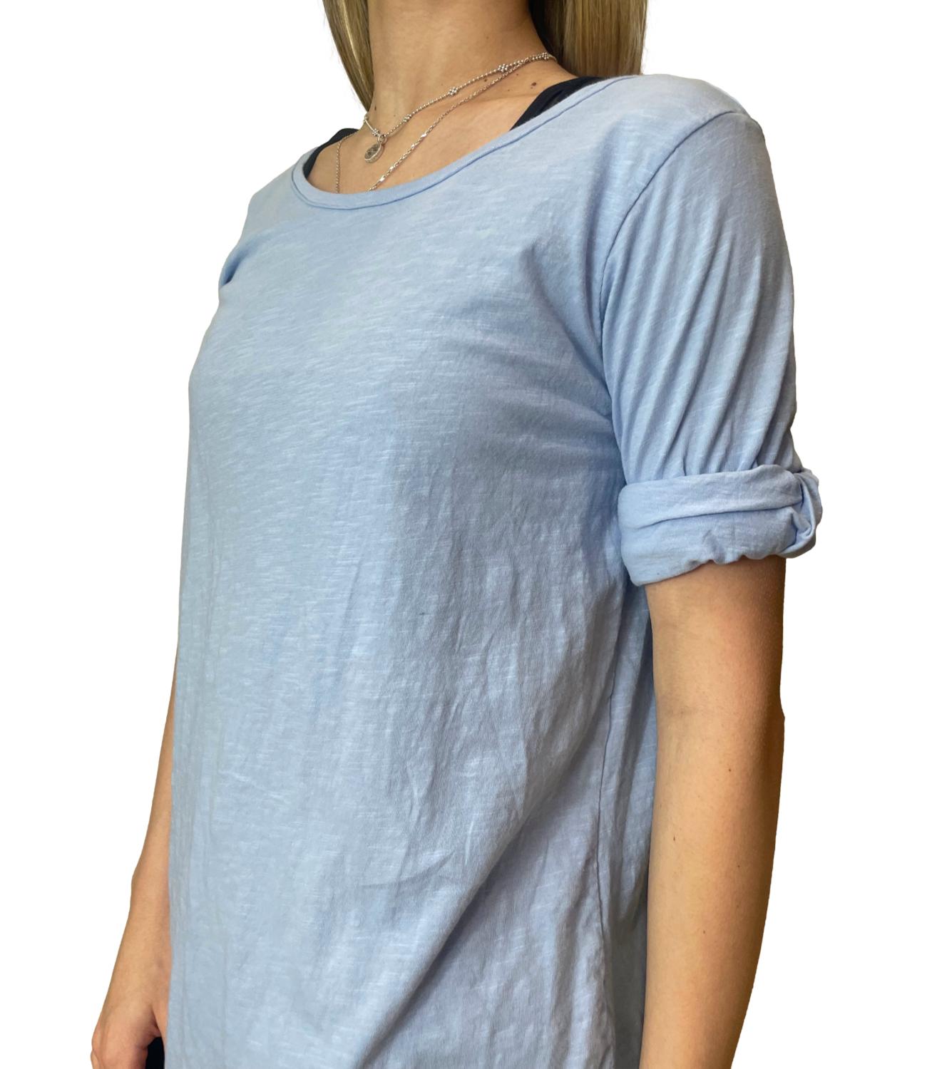 Studio It Maglia Girocollo Celeste Donna