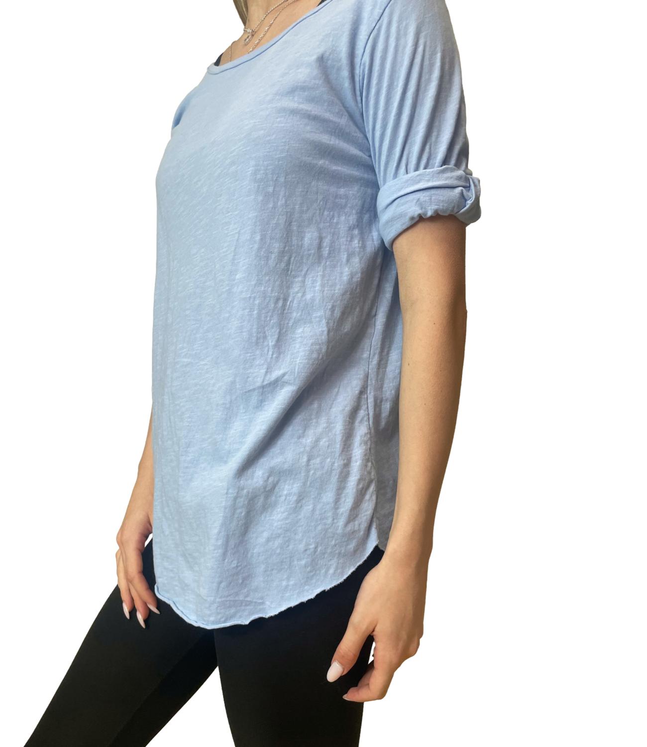 Studio It Maglia Girocollo Celeste Donna
