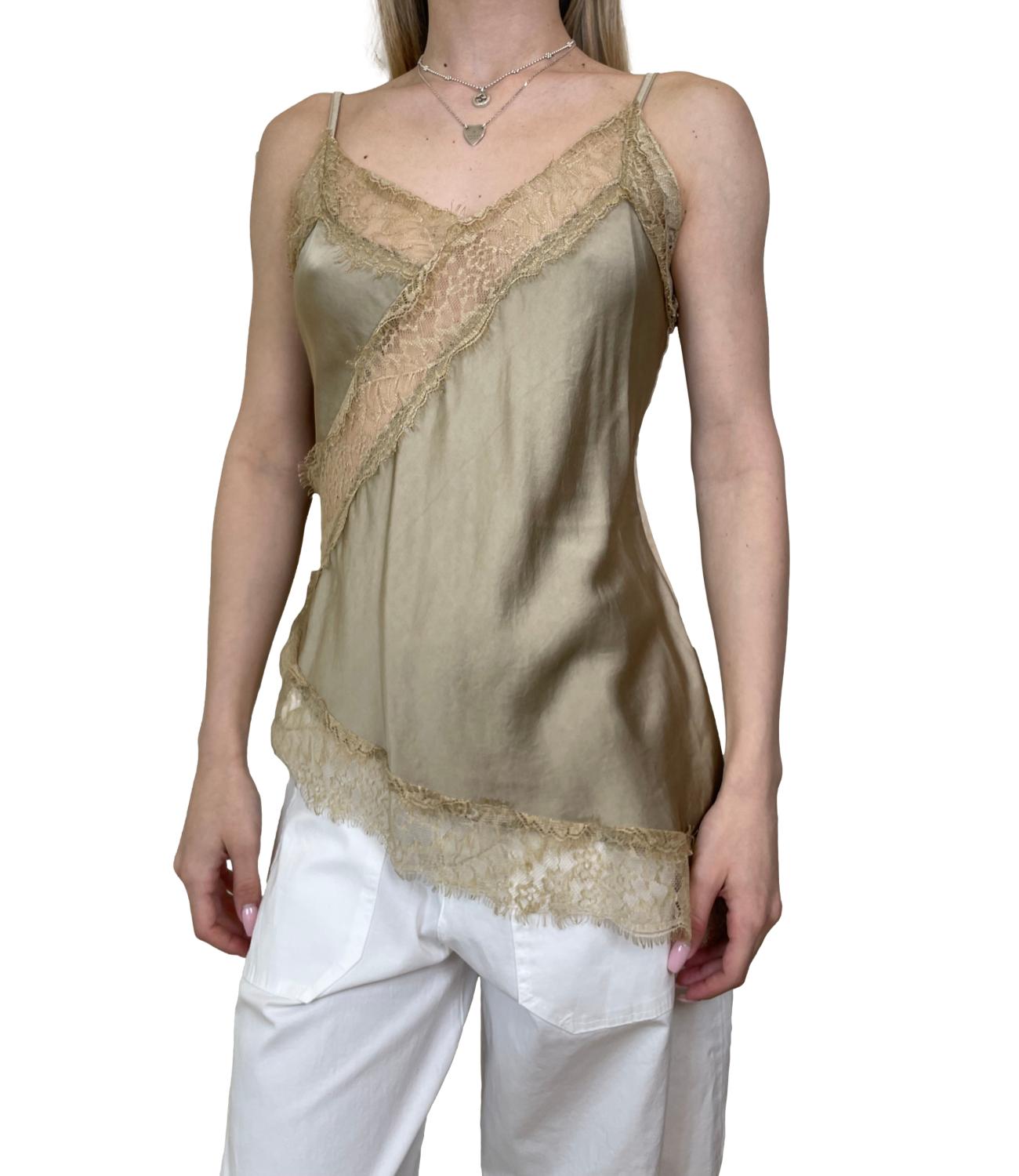 Studio It Canotta Pizzo Beige Donna