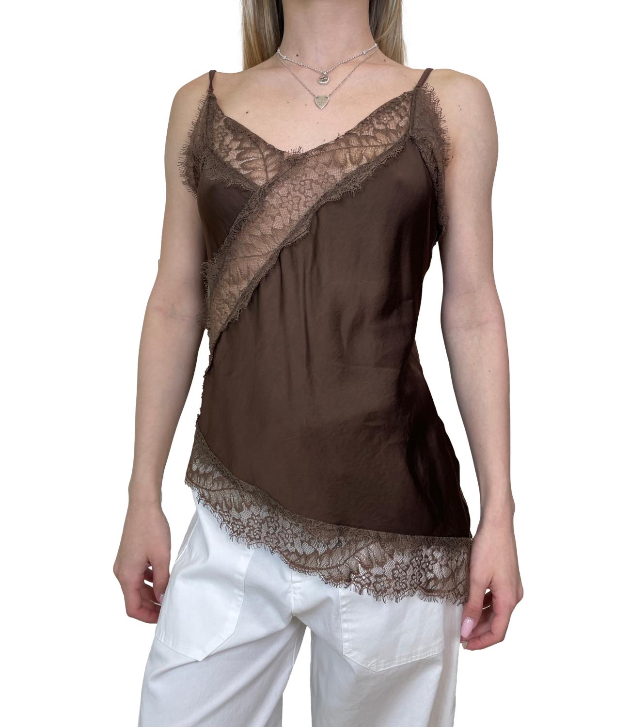 Studio It Canotta Pizzo Moro Donna