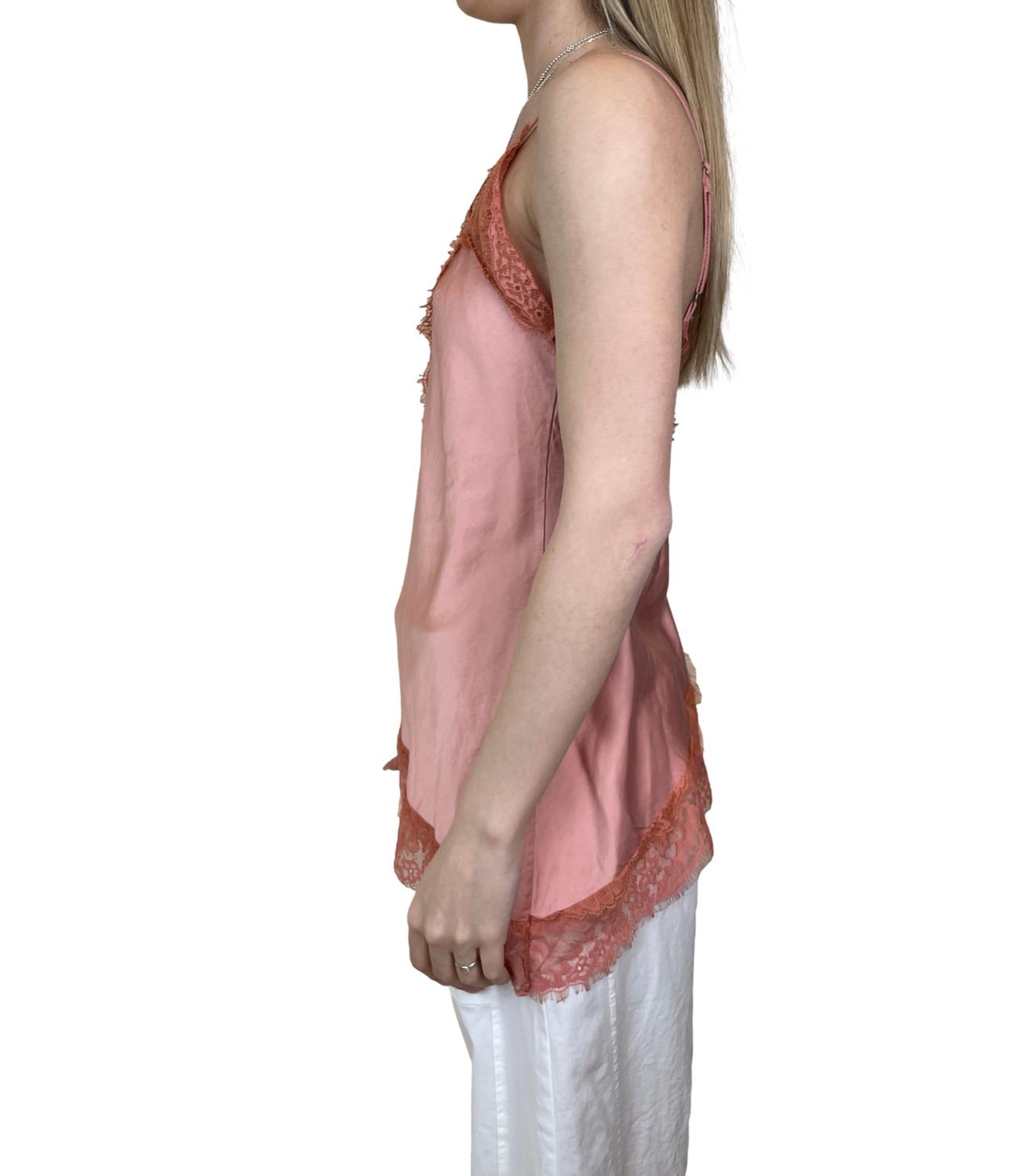 Studio It Canotta Pizzo Rosa Donna