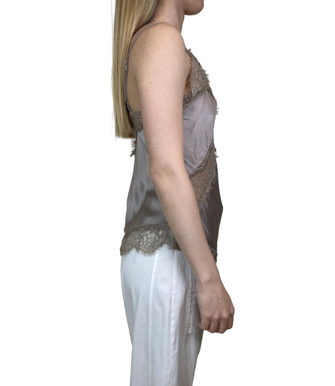 Studio It Canotta Pizzo Tortora Donna
