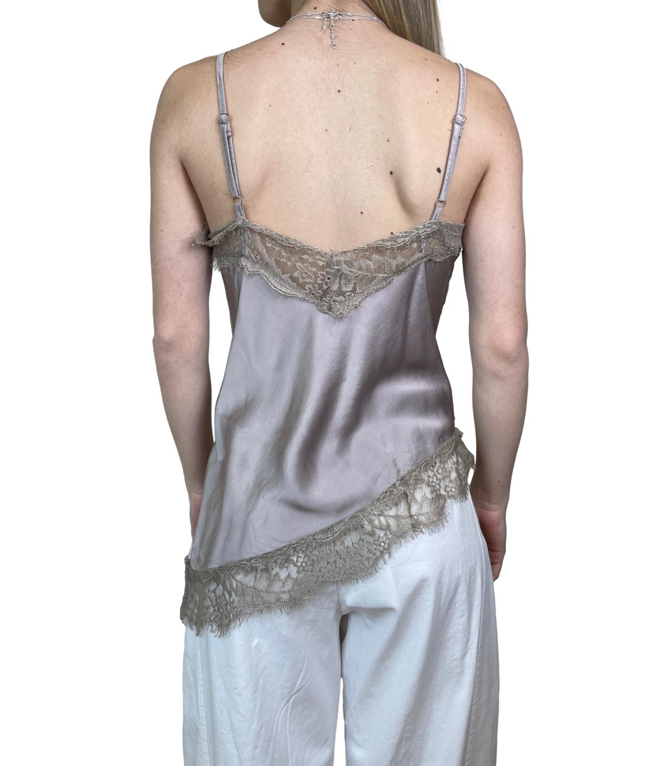Studio It Canotta Pizzo Tortora Donna