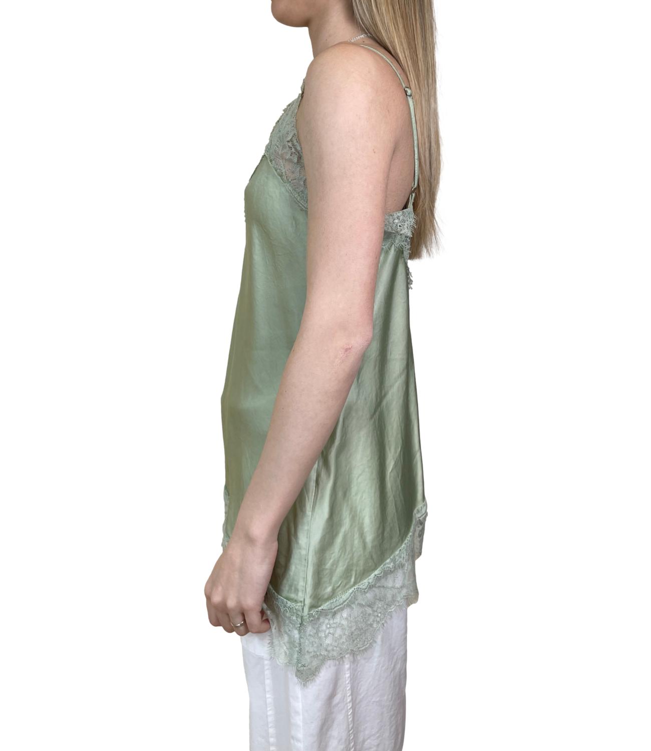 Studio It Canotta Pizzo Verde Menta Donna