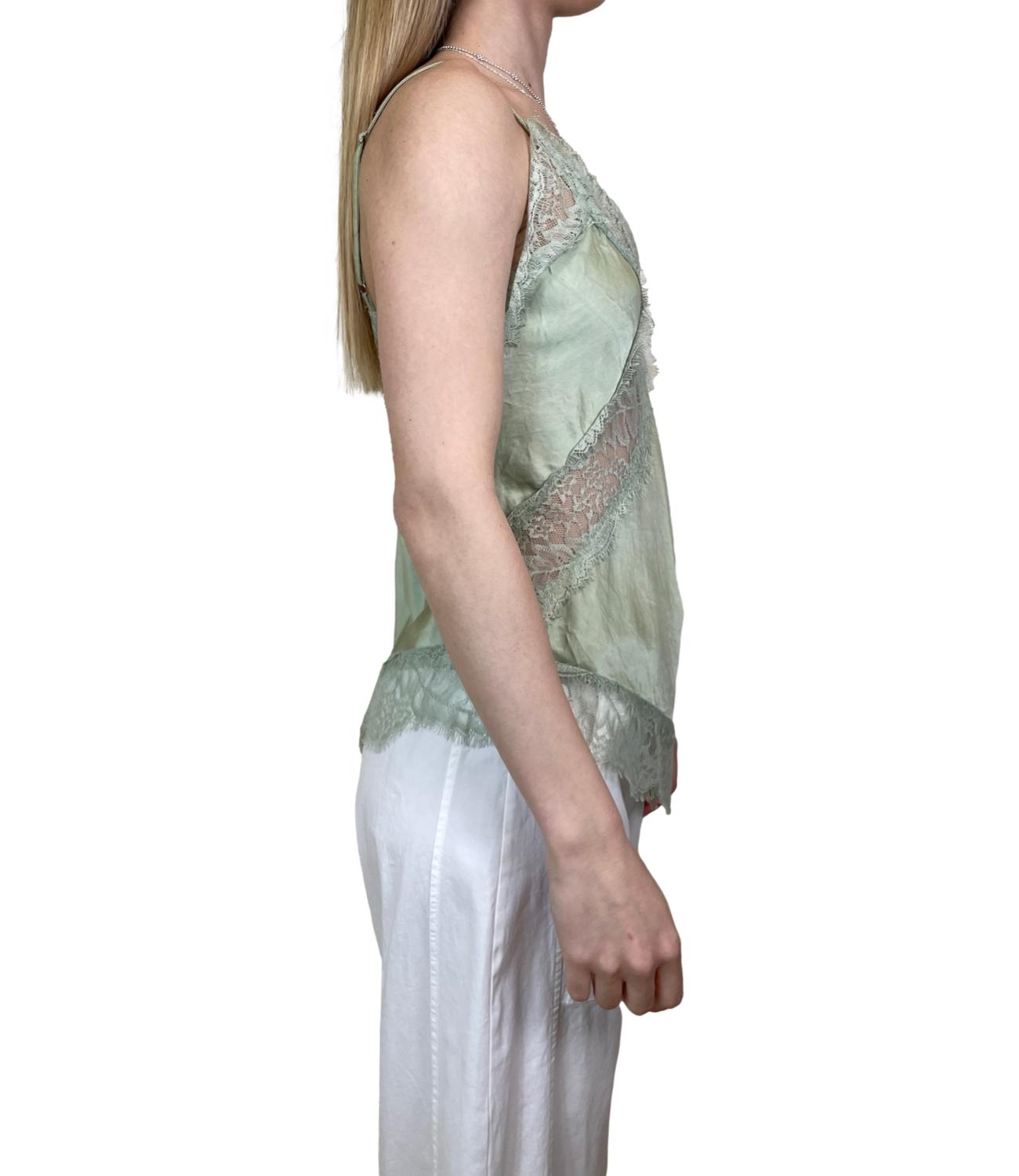 Studio It Canotta Pizzo Verde Menta Donna