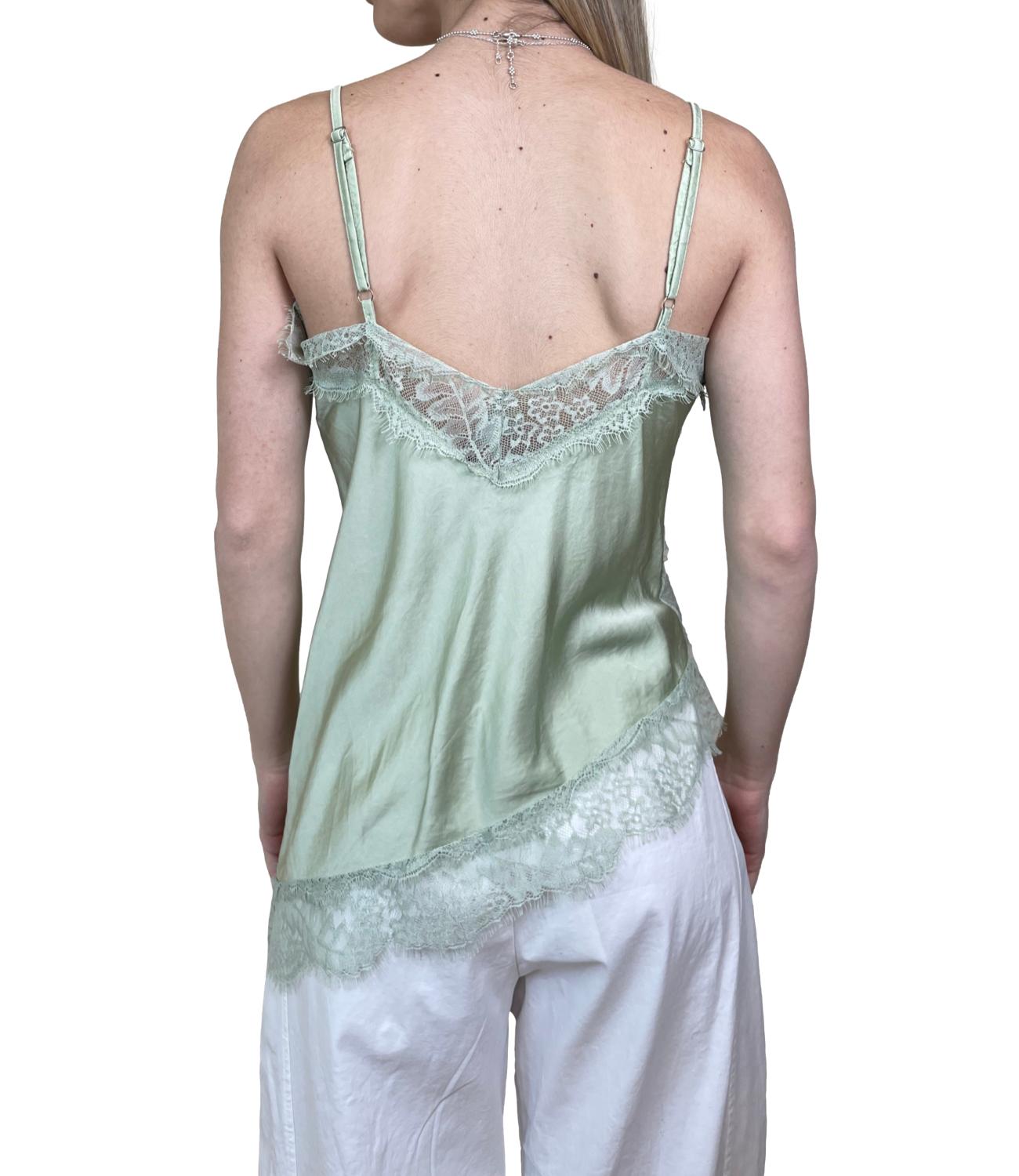 Studio It Canotta Pizzo Verde Menta Donna