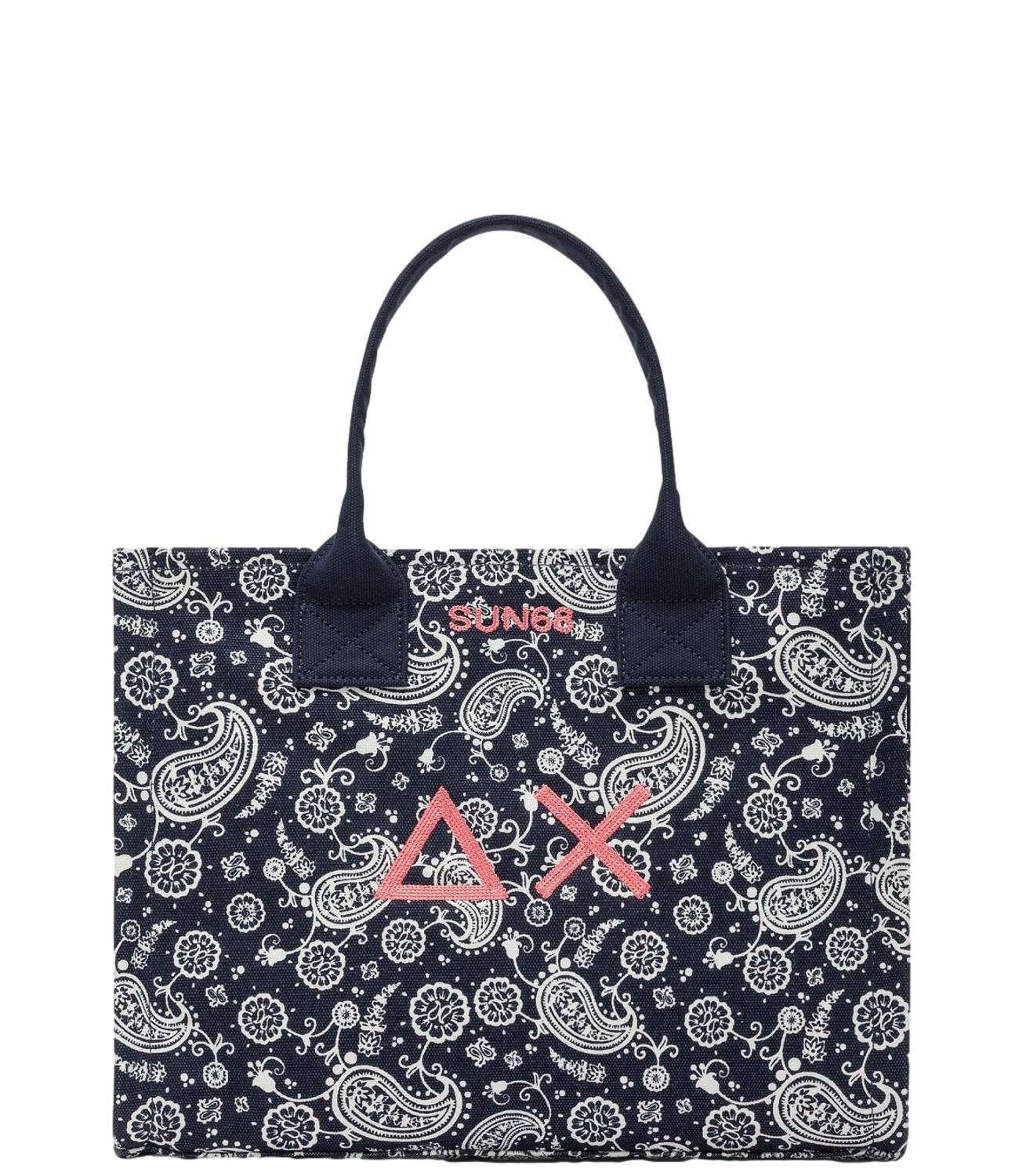 Sun68 Borsa Cali Navy Blue Printed Donna