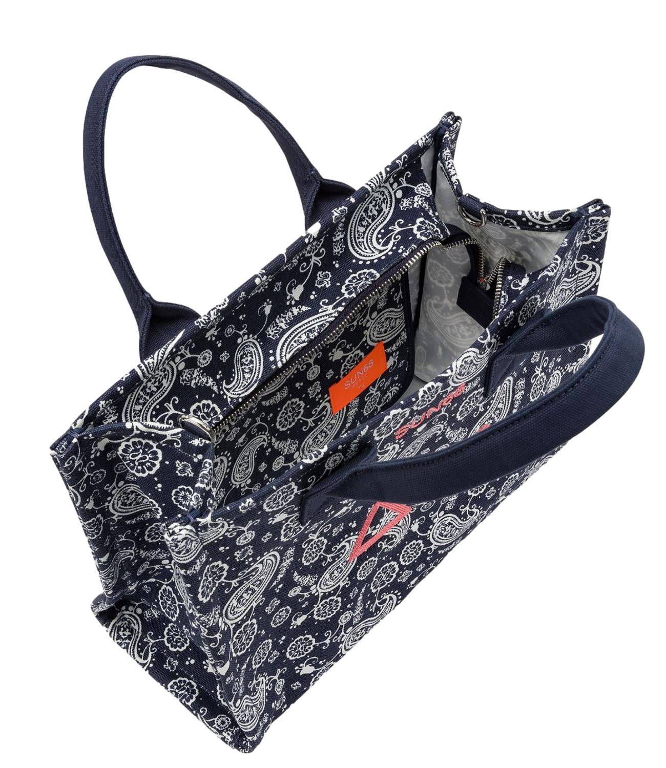 Sun68 Borsa Cali Navy Blue Printed Donna