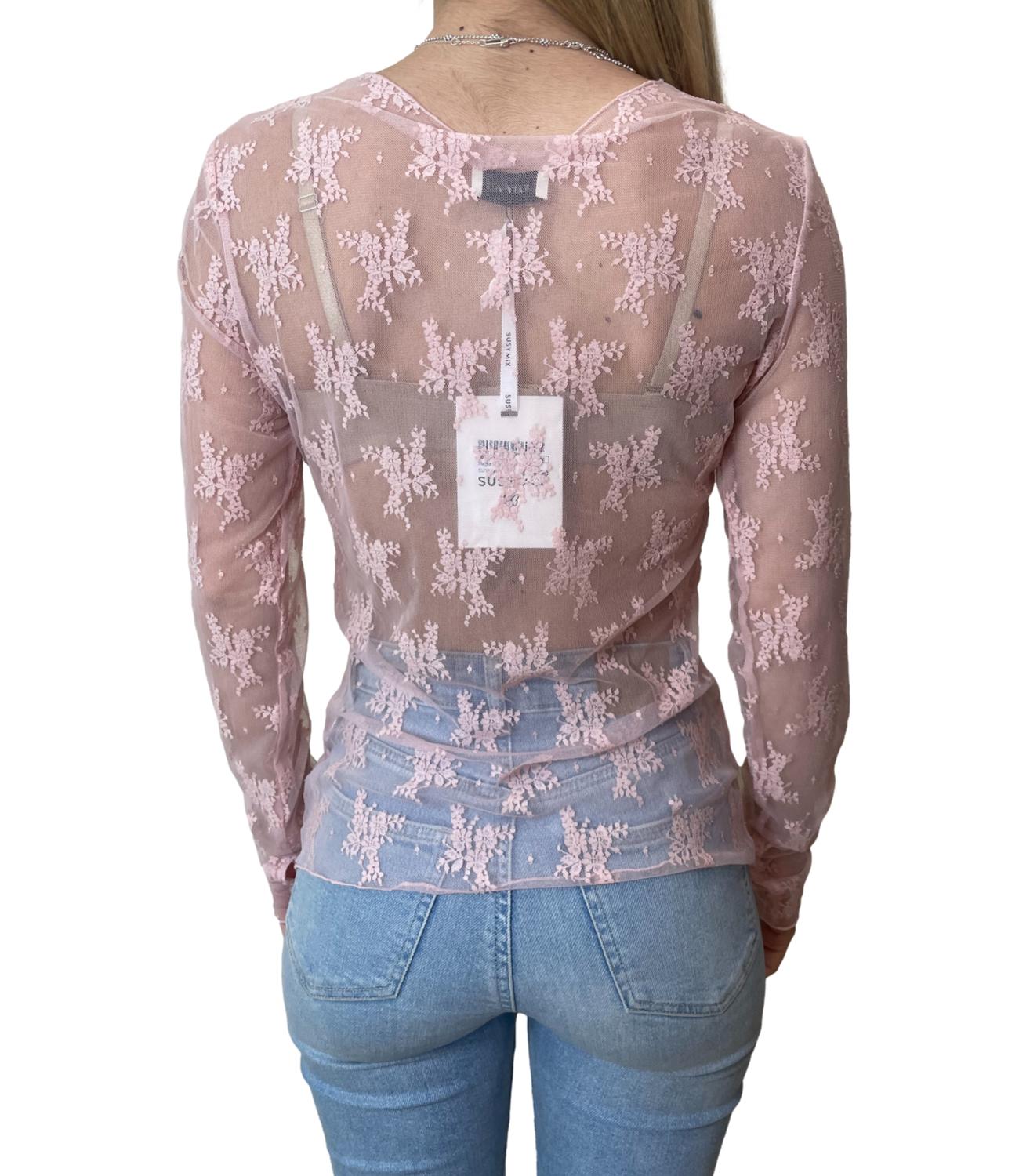 Susy Mix Maglia Pizzo Rosa