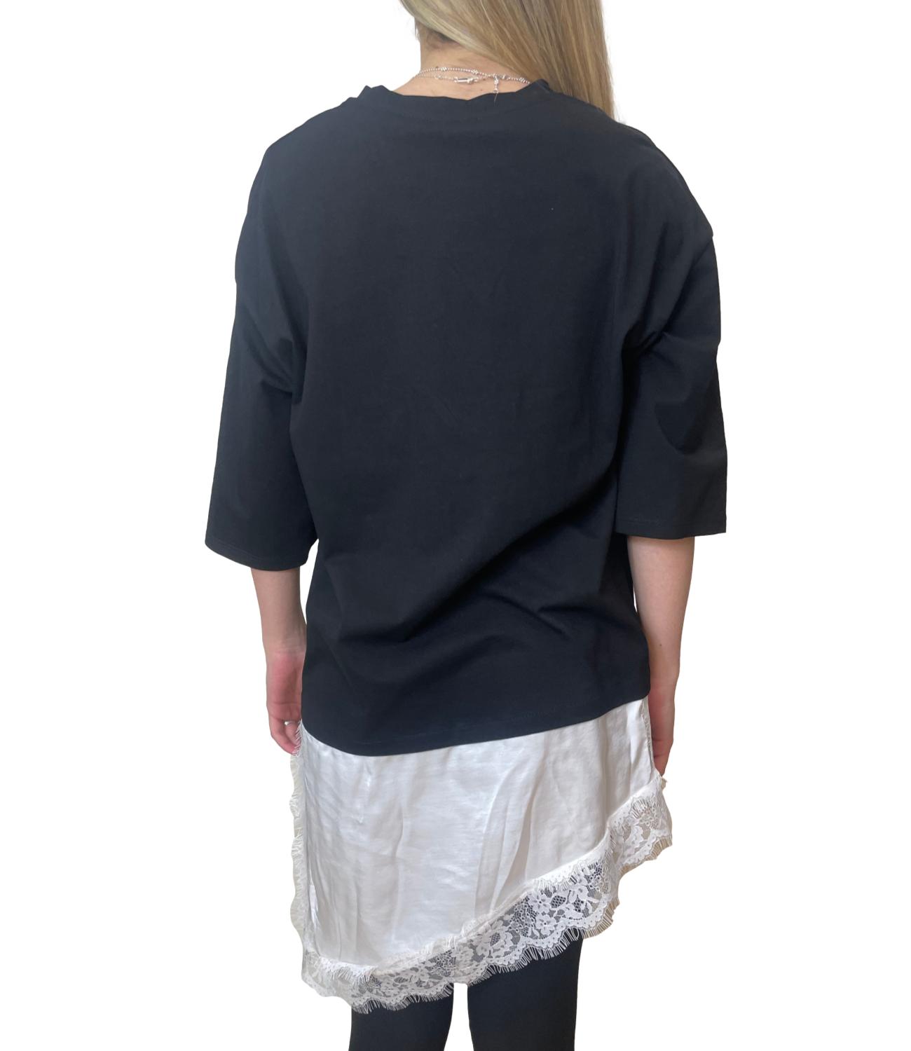 Have One Maglia Pizzo Nero Donna