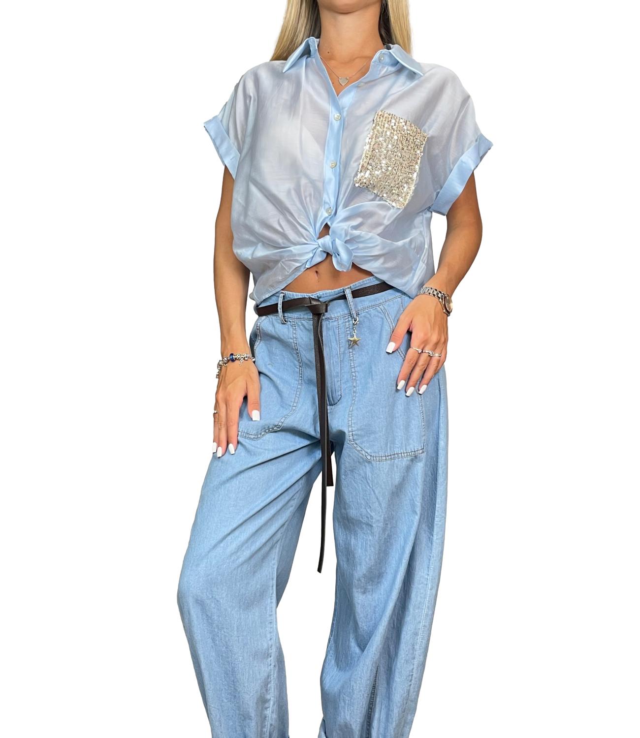 Camicia Susy Mix 26321 Donna - Celeste
