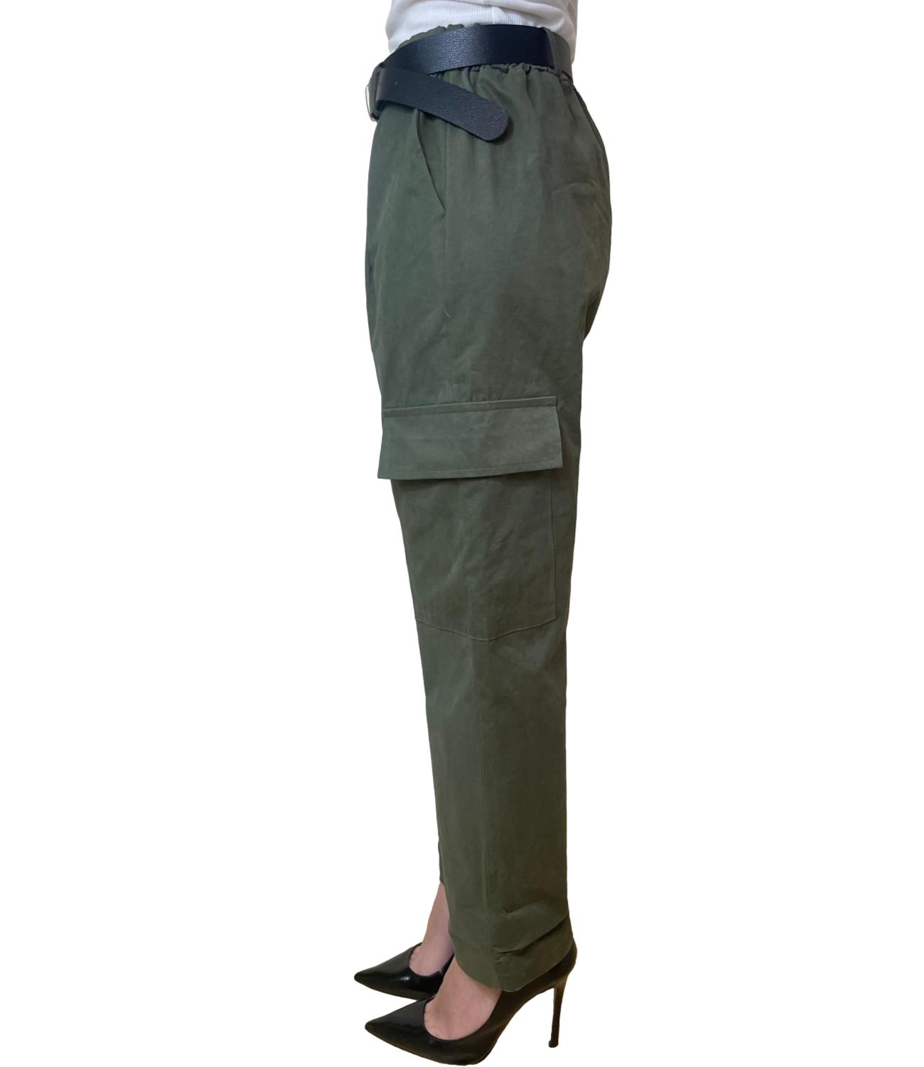 Susy Mix Pantalone C/Tasconi Verde Militare Donna