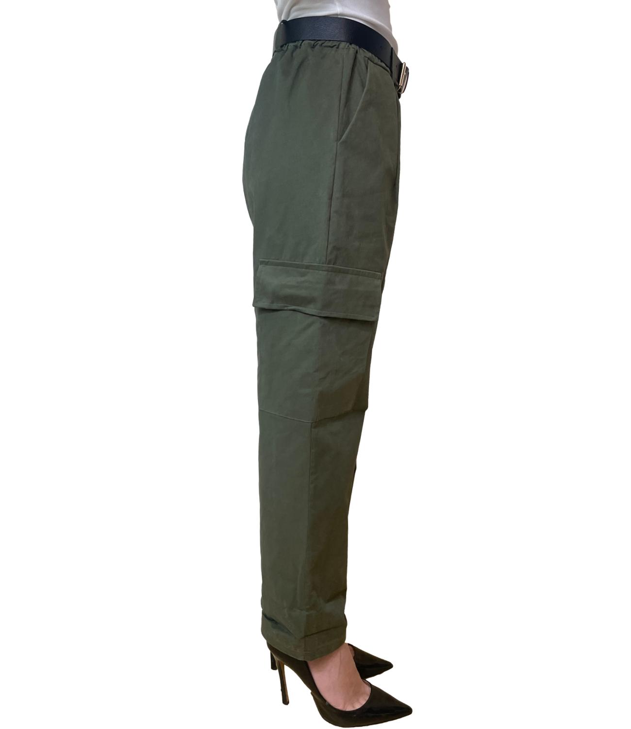 Susy Mix Pantalone C/Tasconi Verde Militare Donna