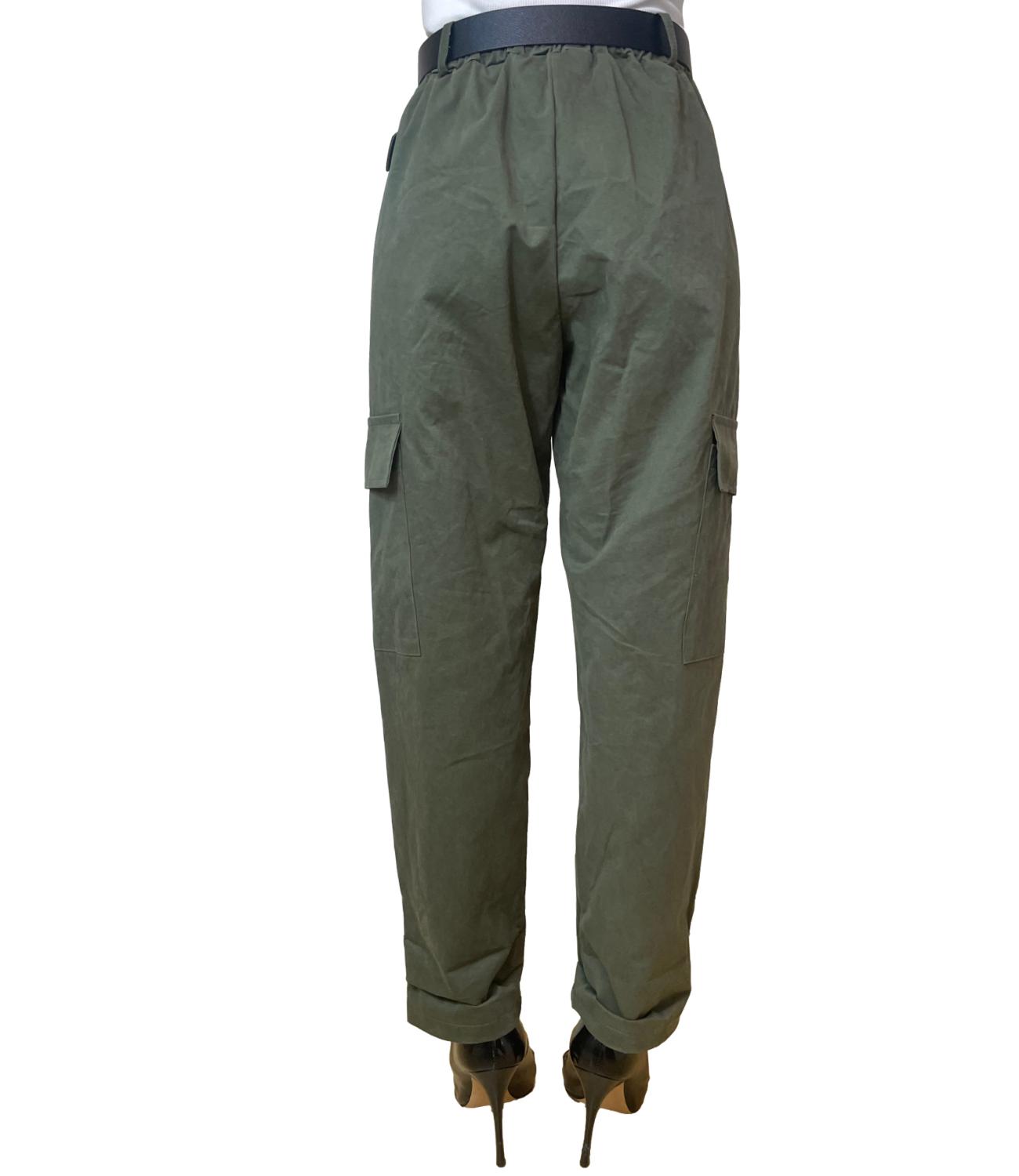 Susy Mix Pantalone C/Tasconi Verde Militare Donna