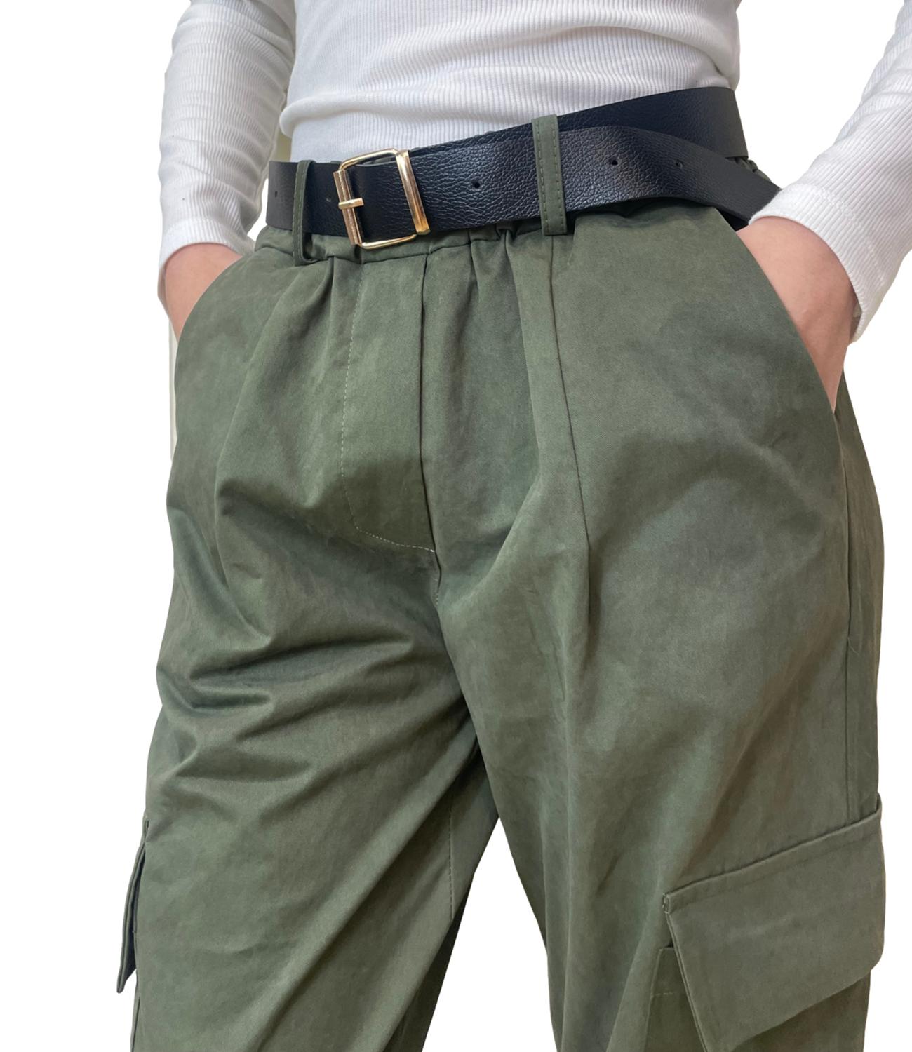 Susy Mix Pantalone C/Tasconi Verde Militare Donna