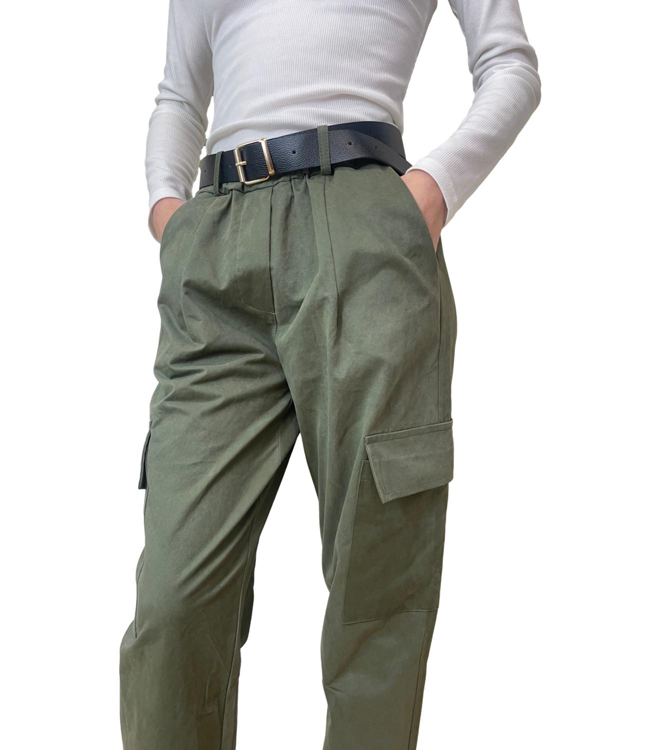 Susy Mix Pantalone C/Tasconi Verde Militare Donna