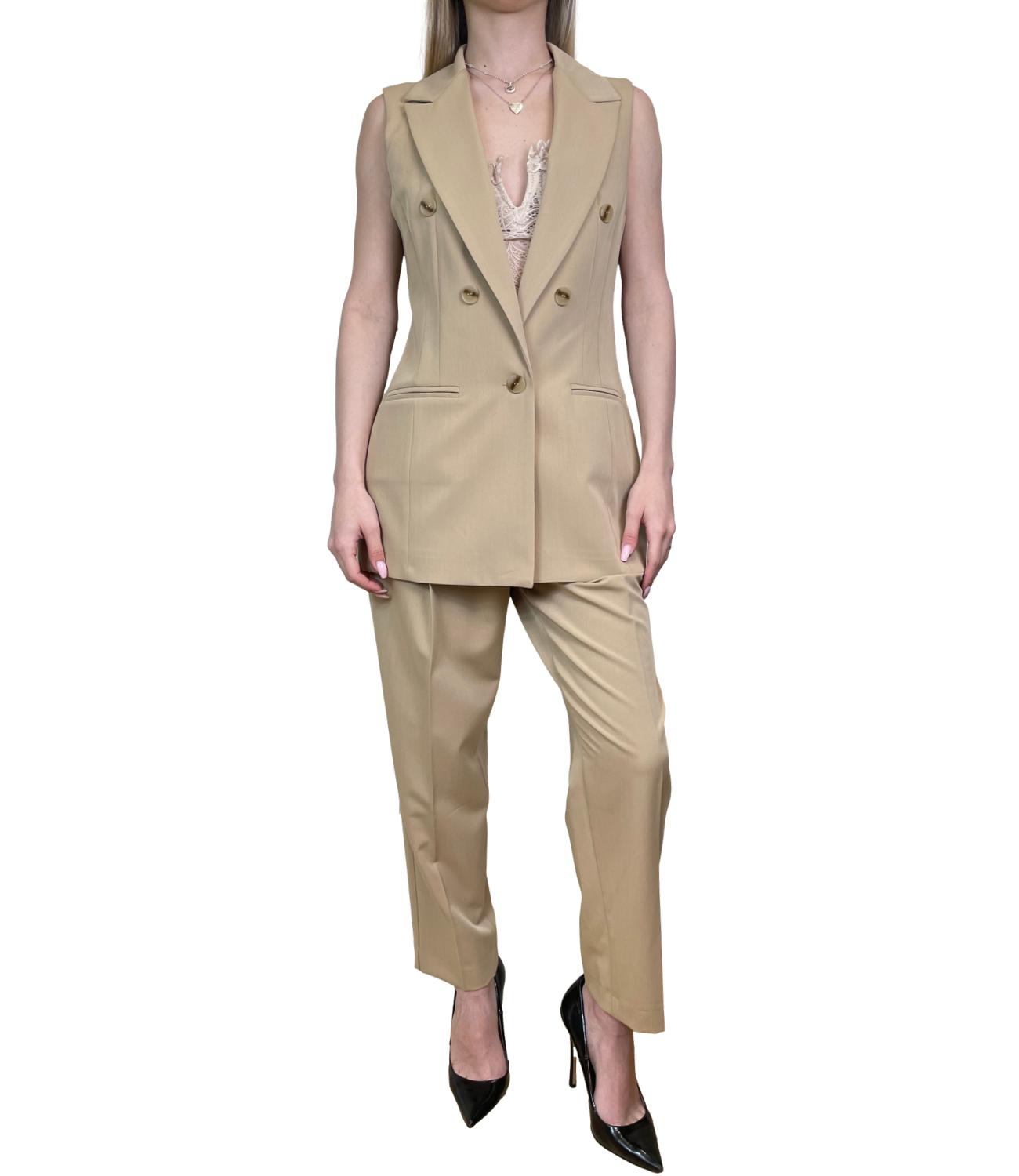 Susy Mix Gilet Cammello Donna
