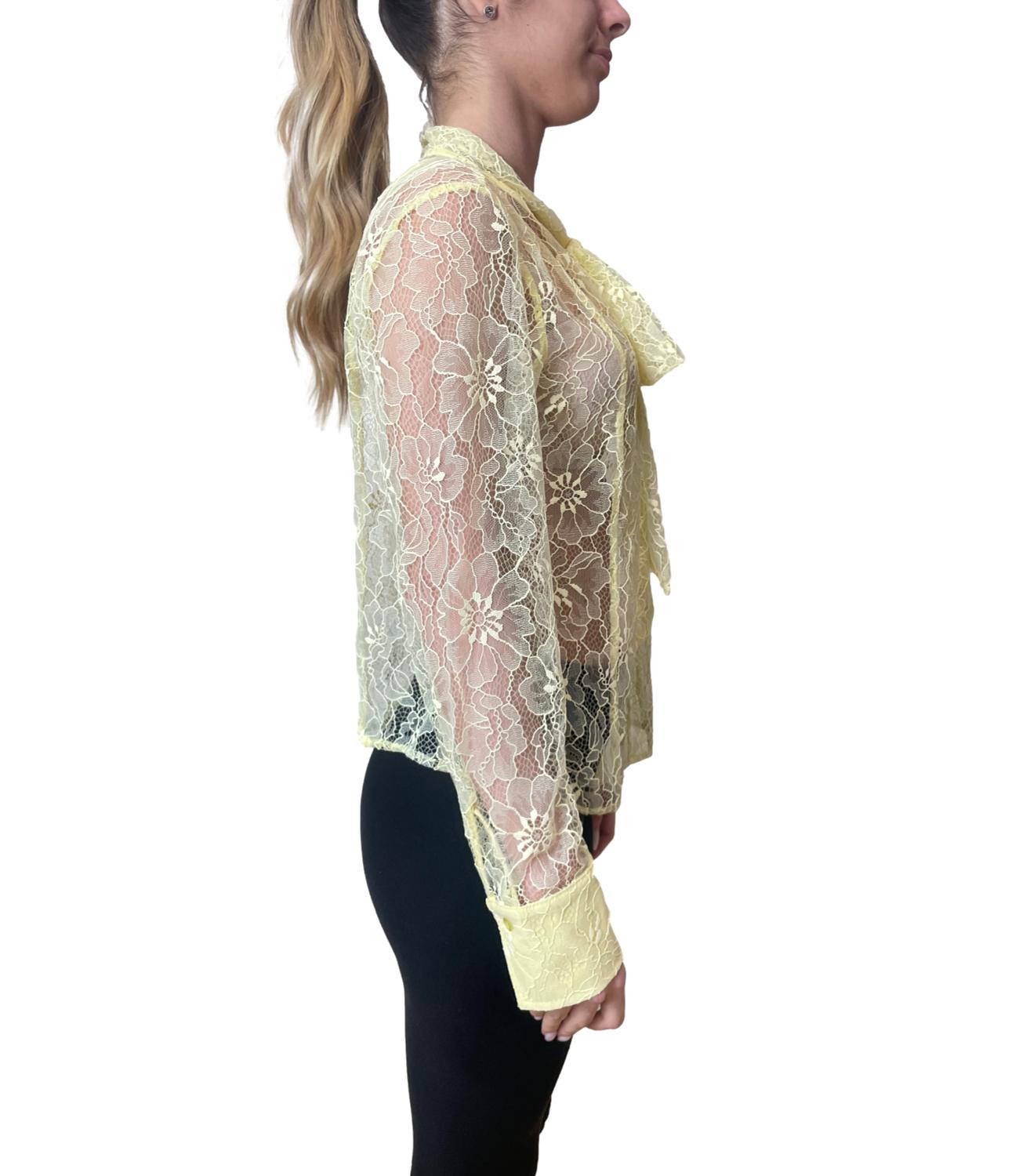 Susy Mix Blusa Pizzo Giallo Donna