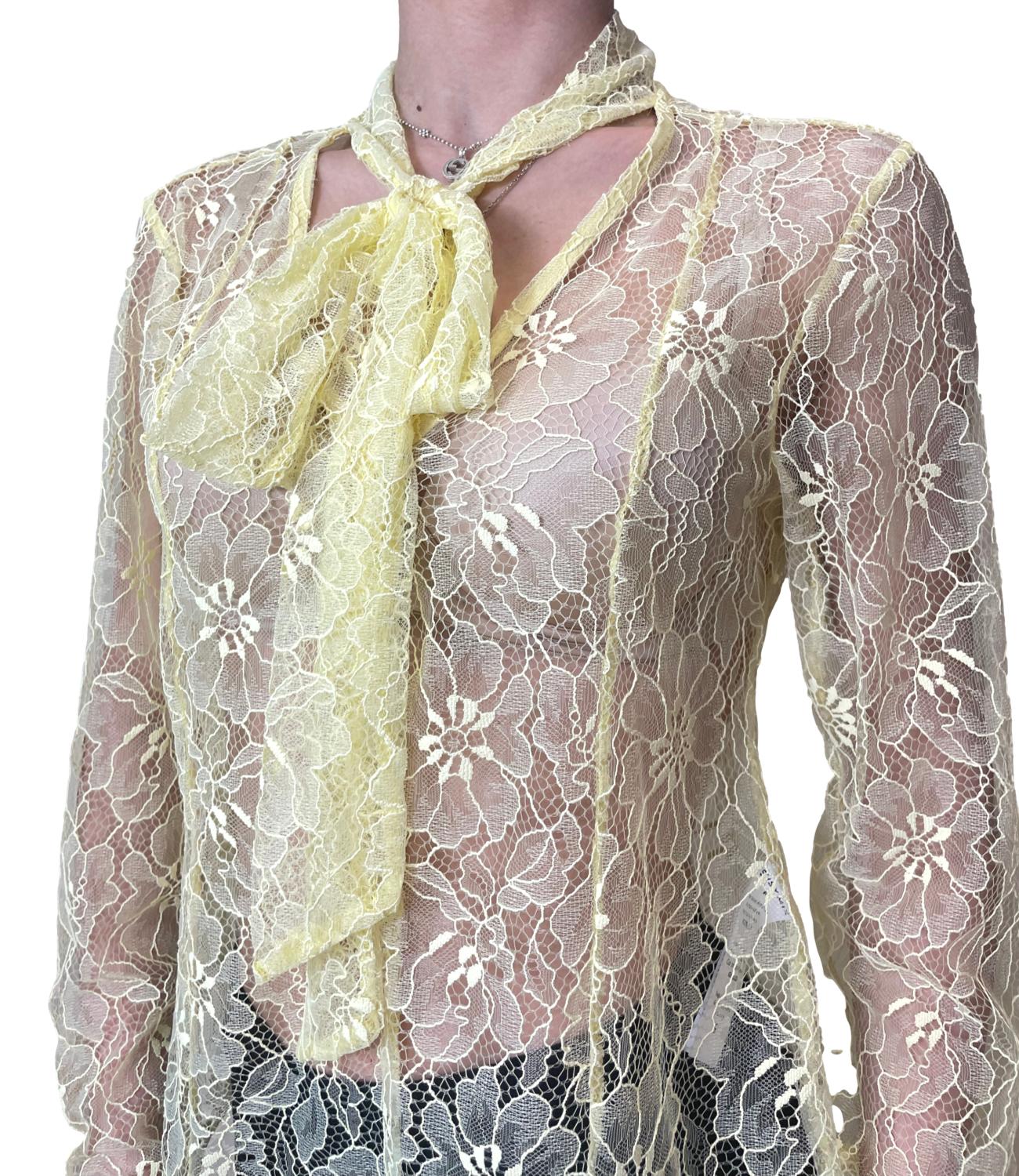 Susy Mix Blusa Pizzo Giallo Donna