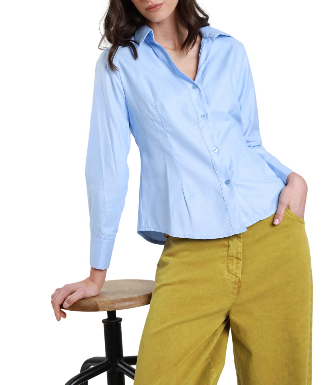 Susy Mix Camicia Oxford Celeste Donna