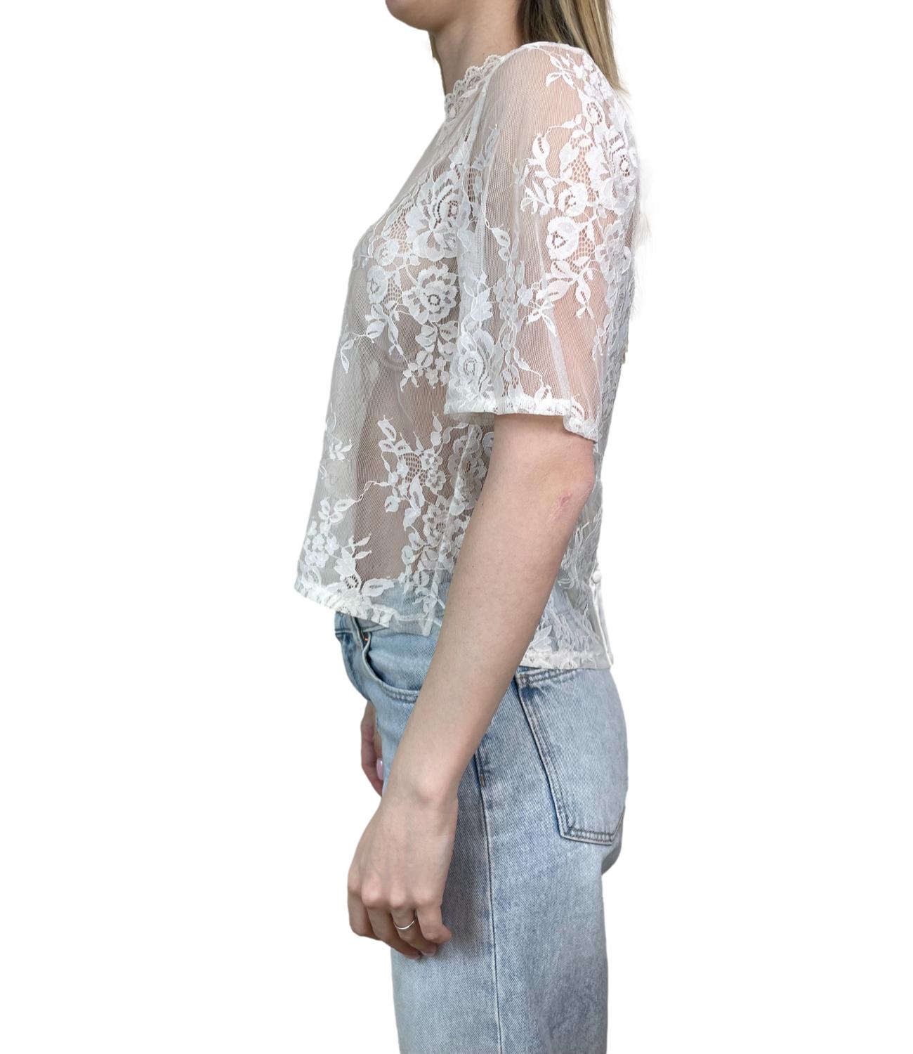 Susy Mix Maglia Pizzo Crema Donna