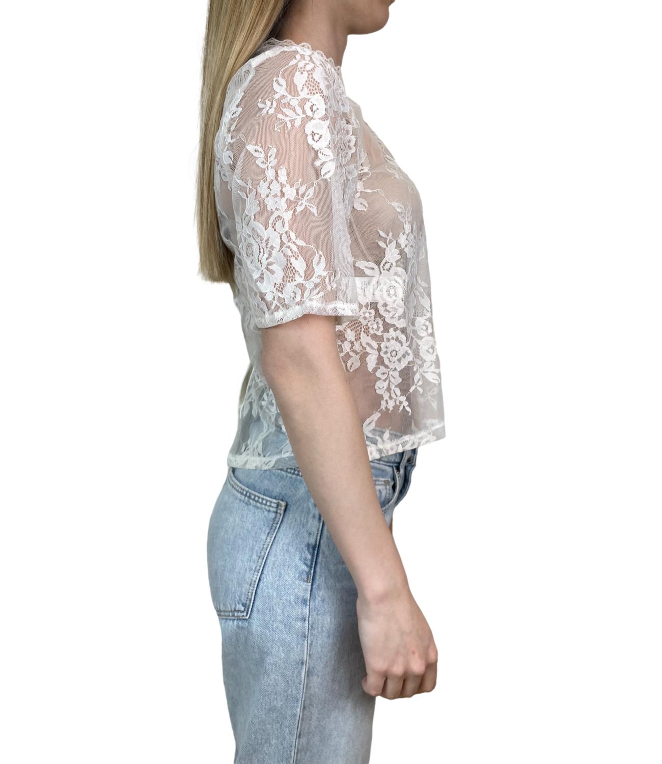 Susy Mix Maglia Pizzo Crema Donna