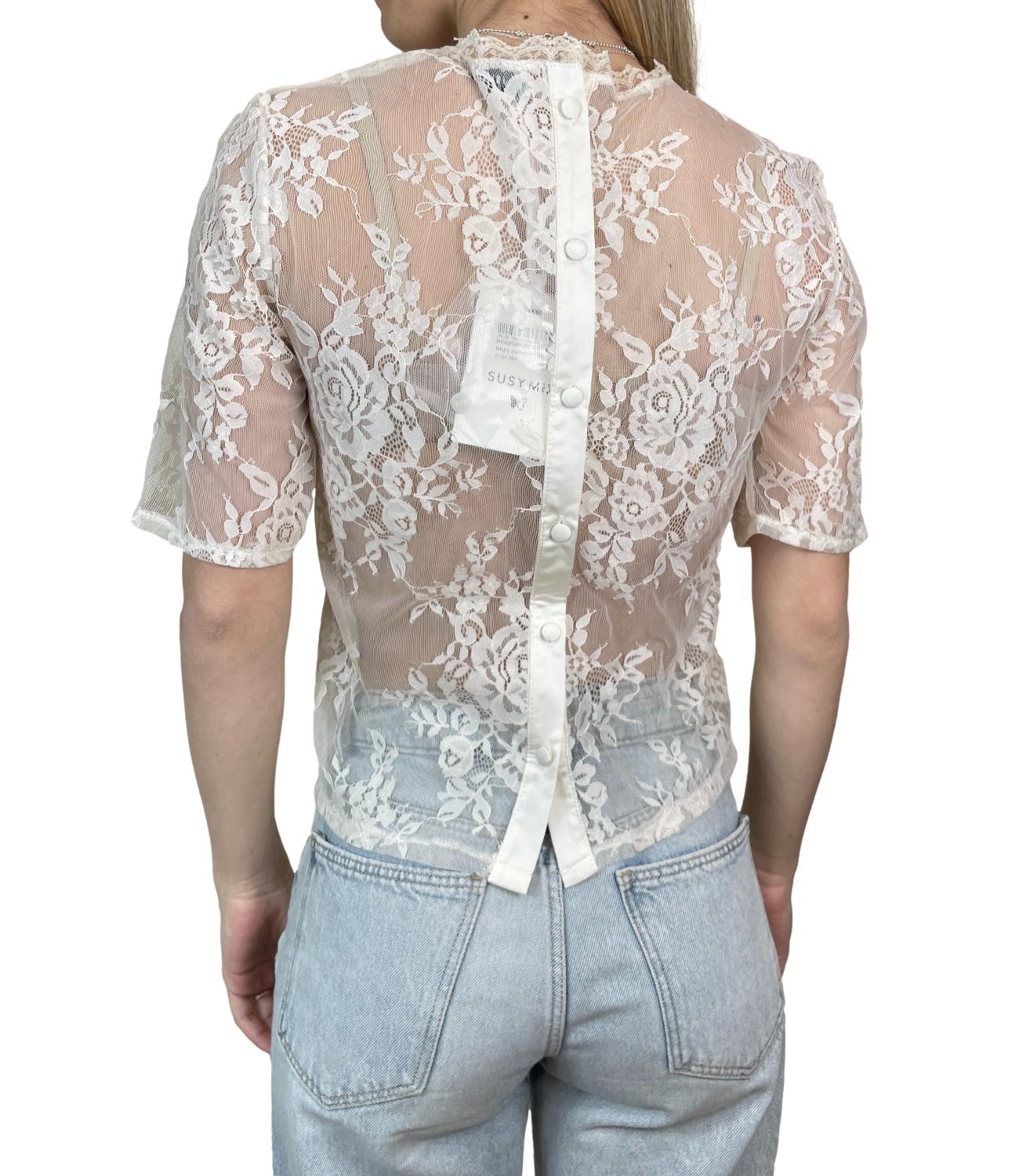 Susy Mix Maglia Pizzo Crema Donna